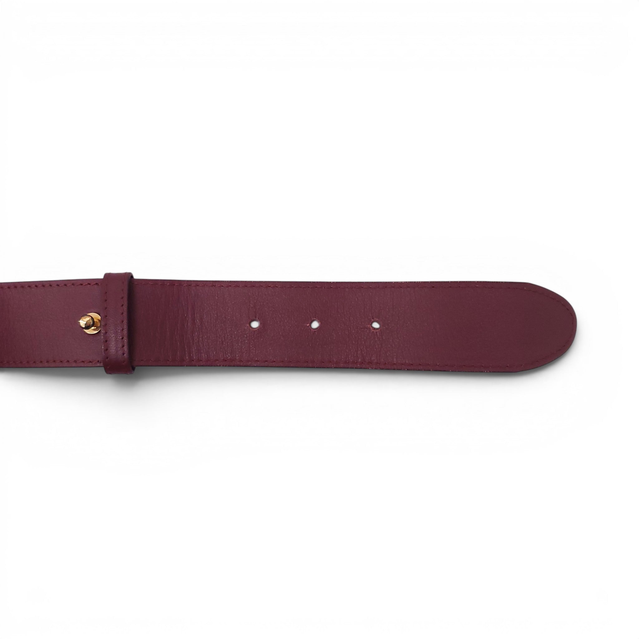 CHLOÉ BURGUNDY LOGO BELT - SIZE S