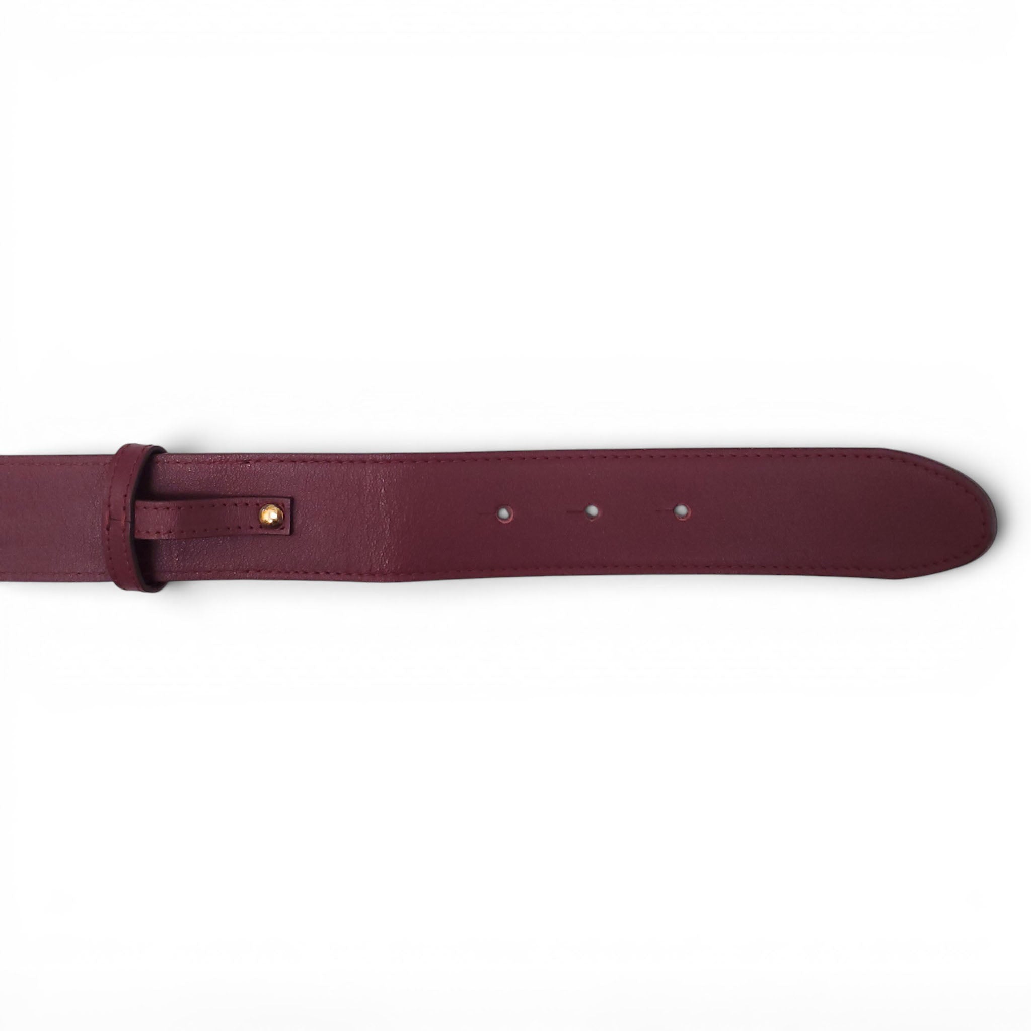 CHLOÉ BURGUNDY LOGO BELT - SIZE S