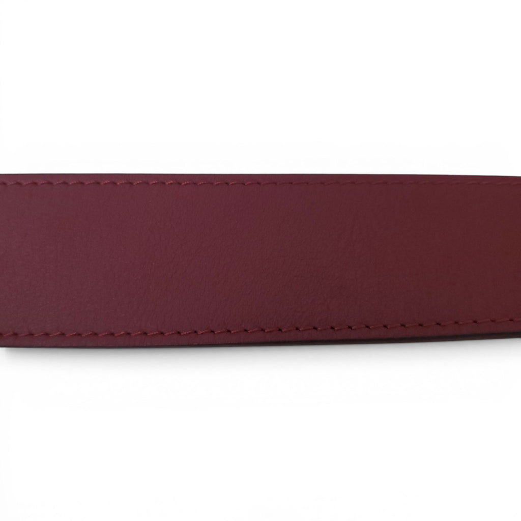 CHLOÉ BURGUNDY LOGO BELT - SIZE S