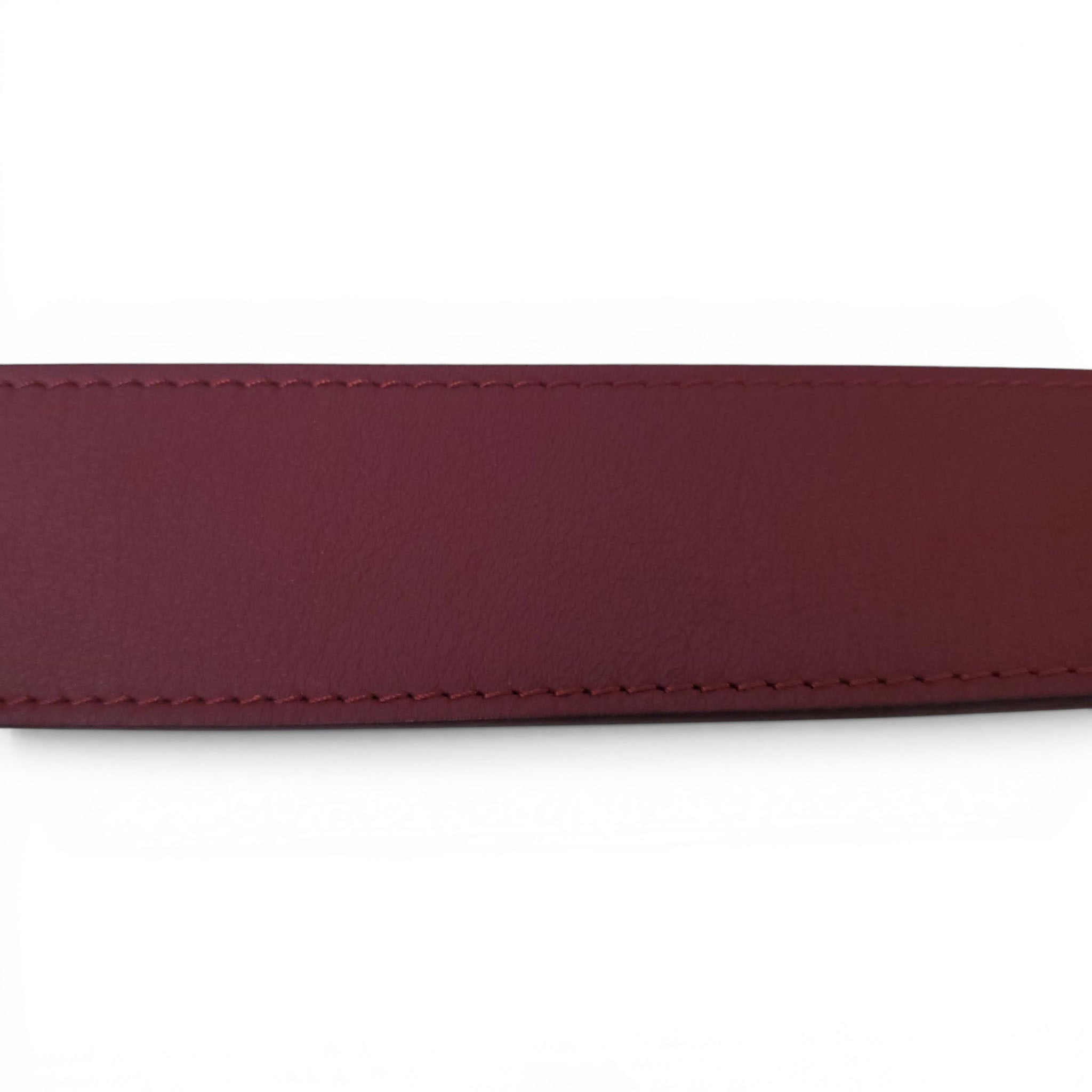 CHLOÉ BURGUNDY LOGO BELT - SIZE S