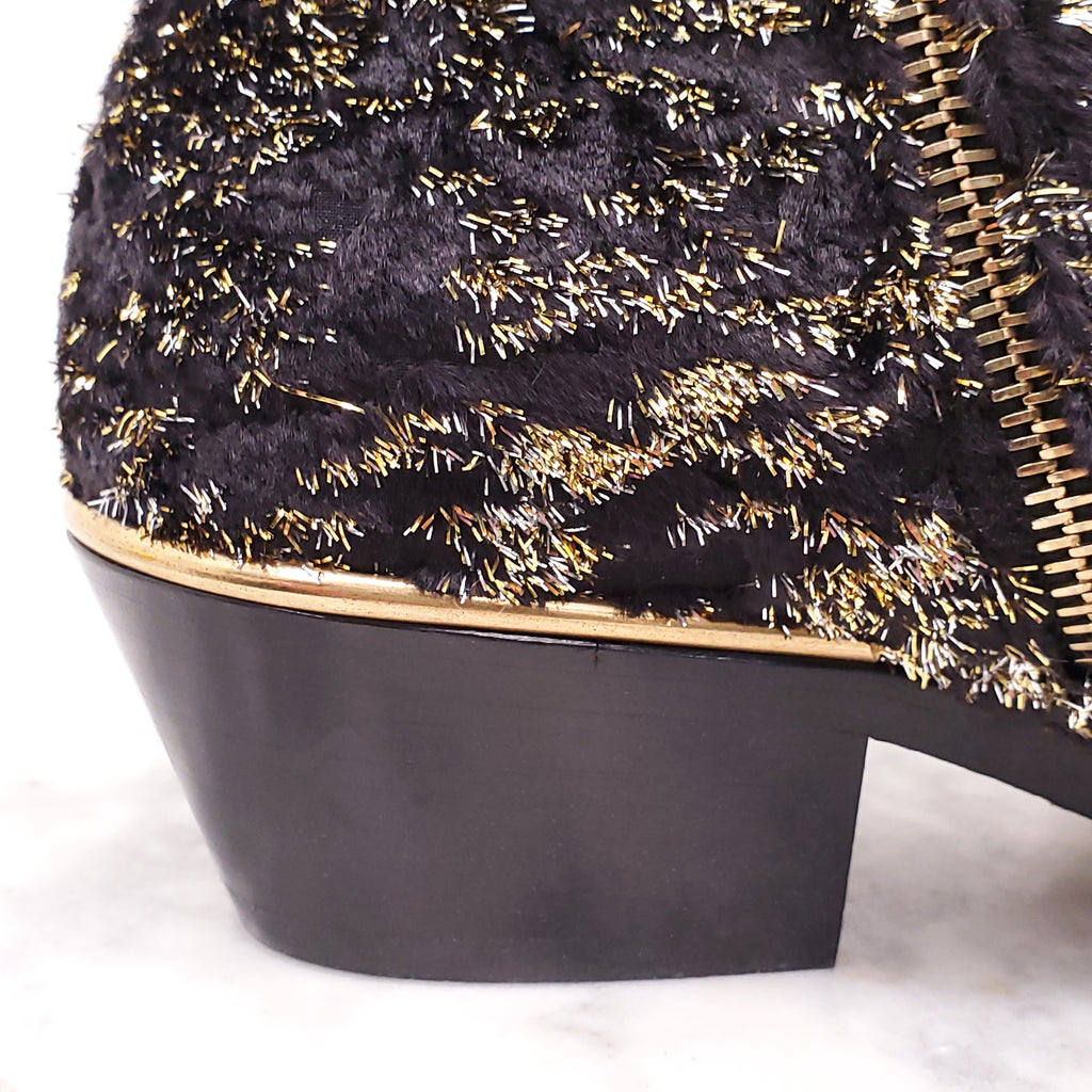 CHLOE METALLIC SUZANNE BOOTIES - SIZE 36.5