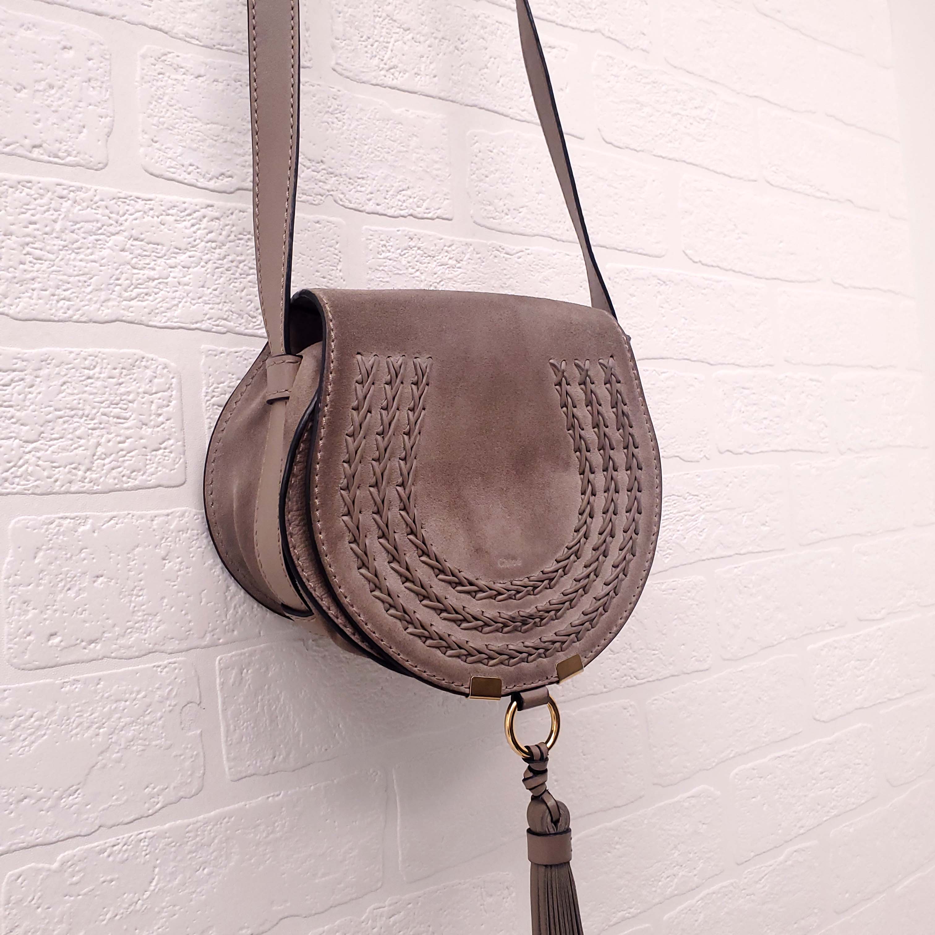 CHLOÉ TAUPE SUEDE MARCIE BAG