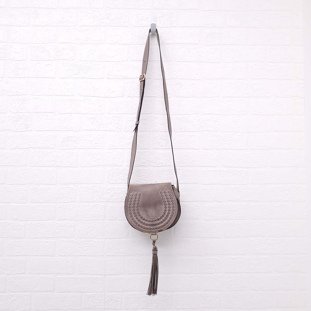 CHLOÉ TAUPE SUEDE MARCIE BAG