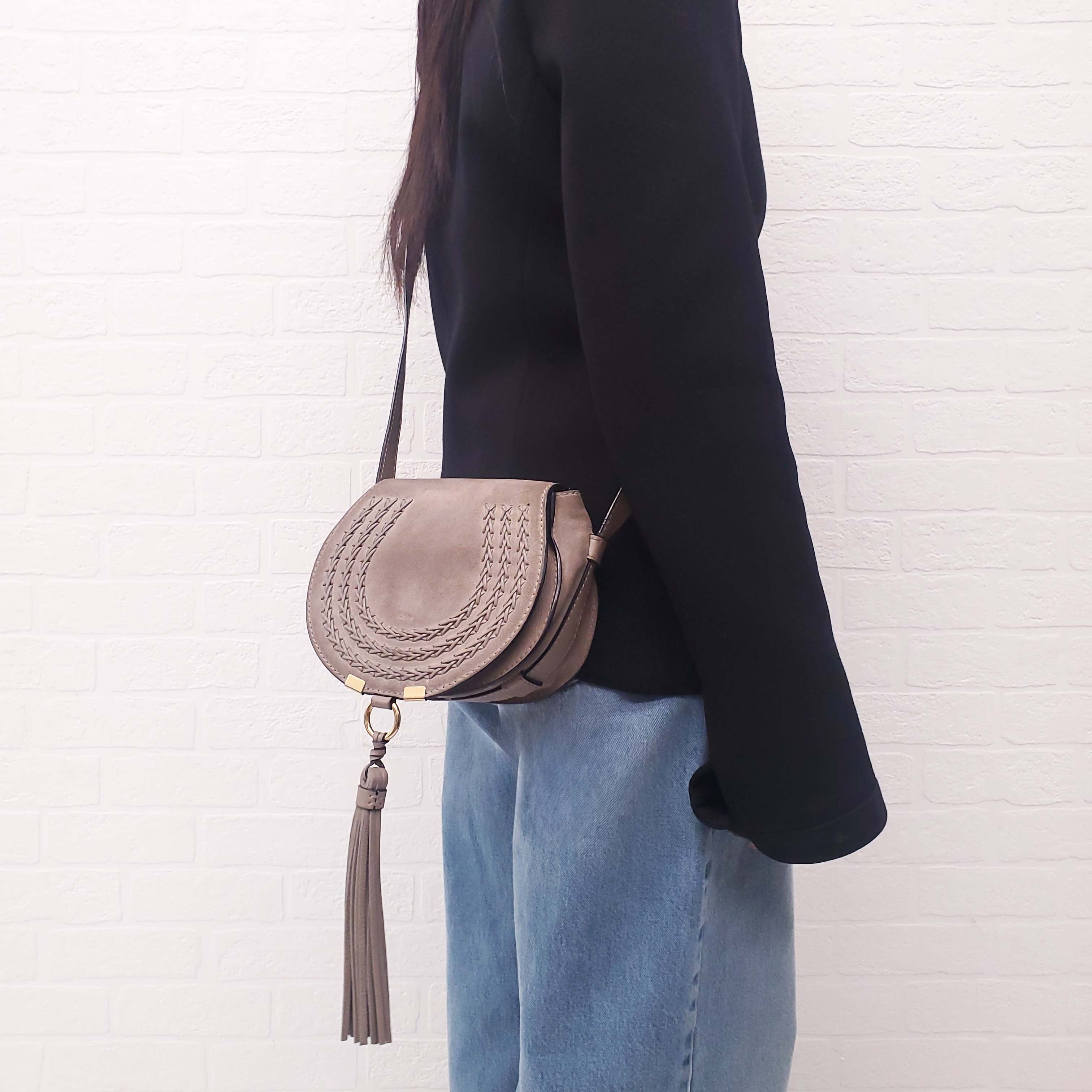 CHLOÉ TAUPE SUEDE MARCIE BAG