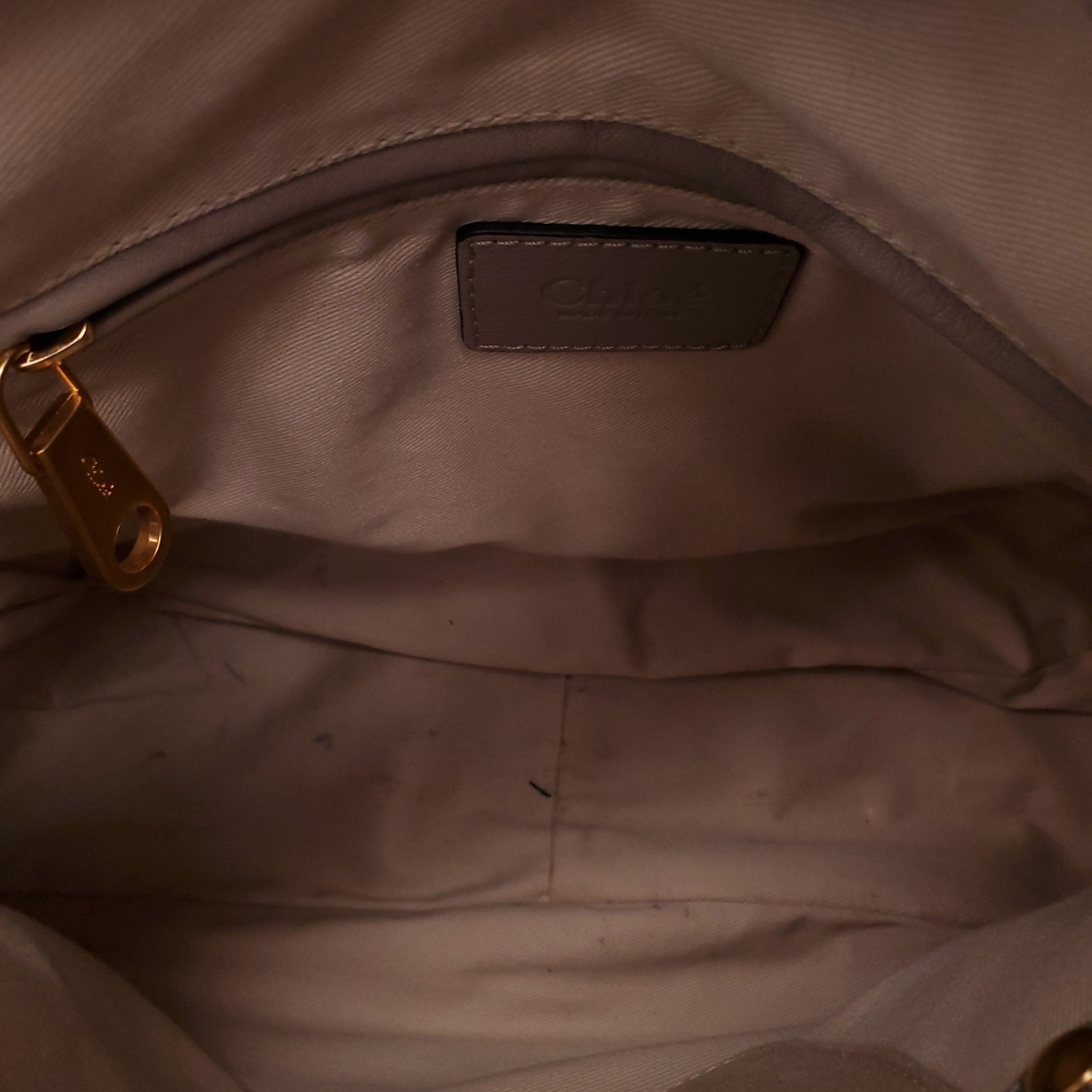 CHLOÉ TAUPE SUEDE STUDDED MARCIE BAG