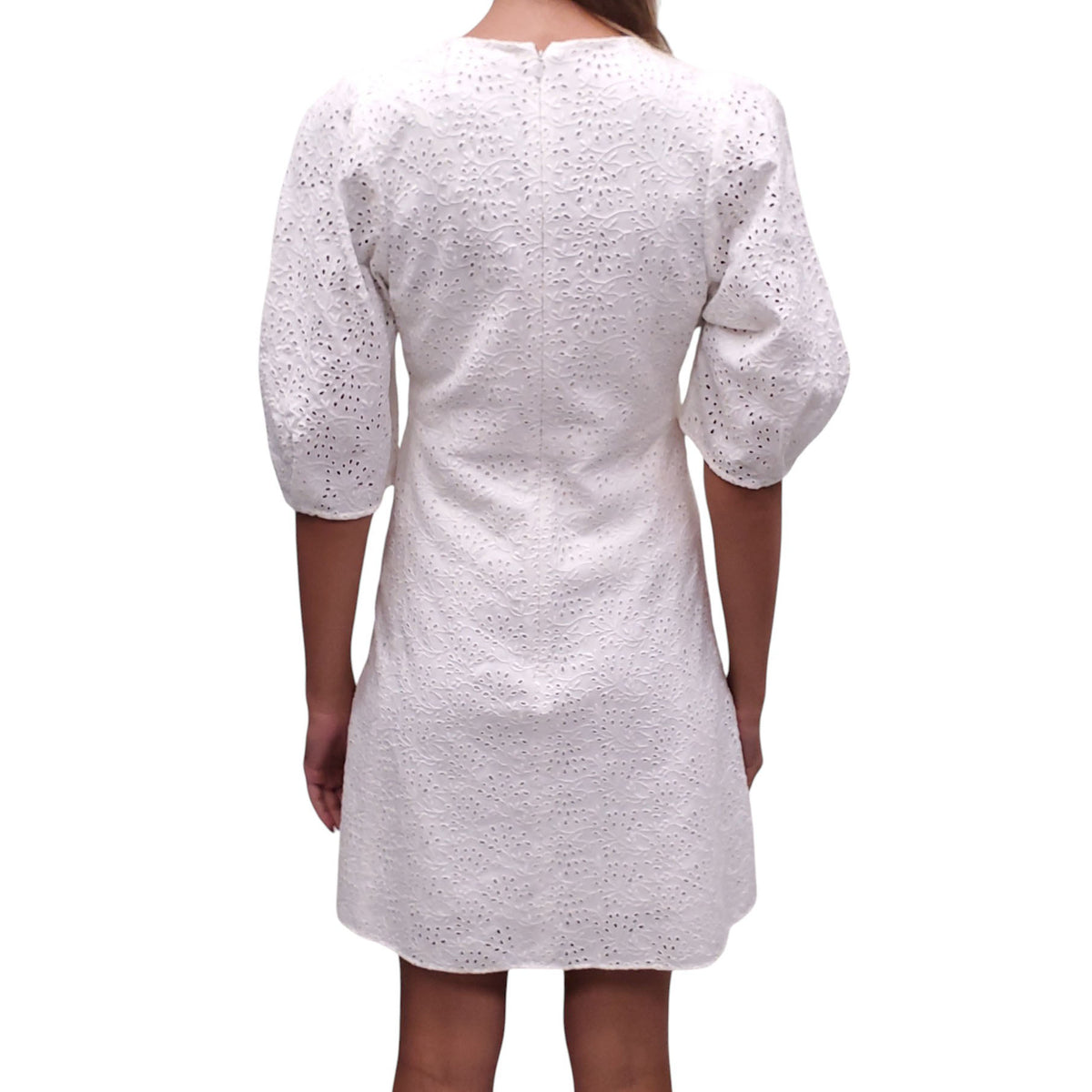 CHLOÉ WHITE  EYELET DRESS - SIZE 38