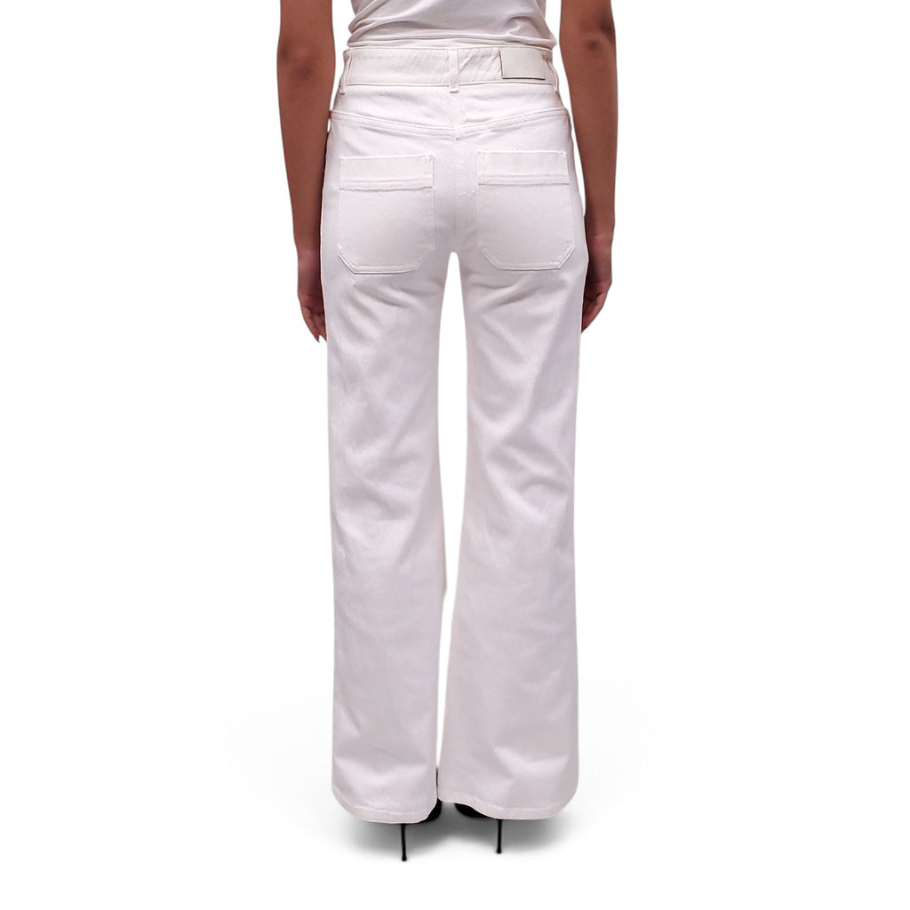 CHLOÉ  WHITE JEANS WITH CORSET DETAIL - SIZE 38