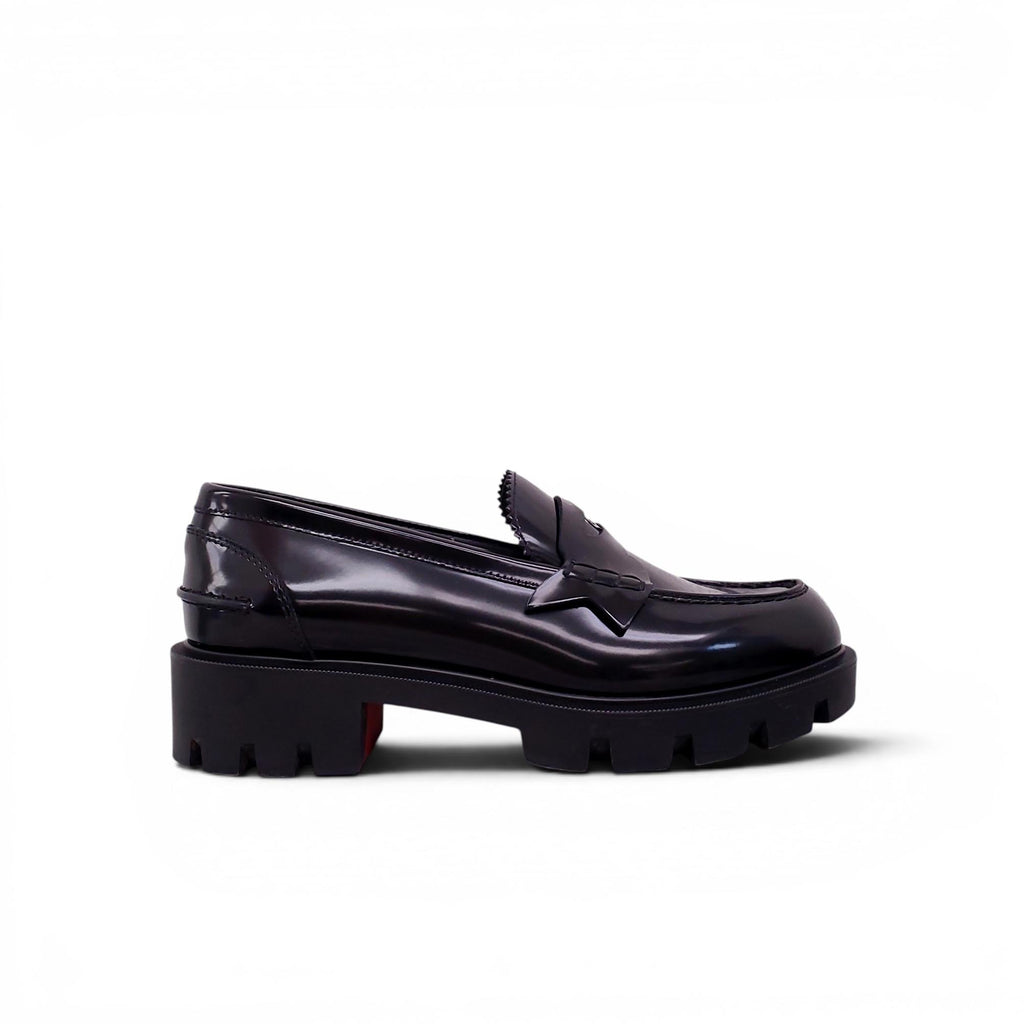 CHRISITAN LOUBOUTIN BLACK LOAFERS  - SIZE 37.5