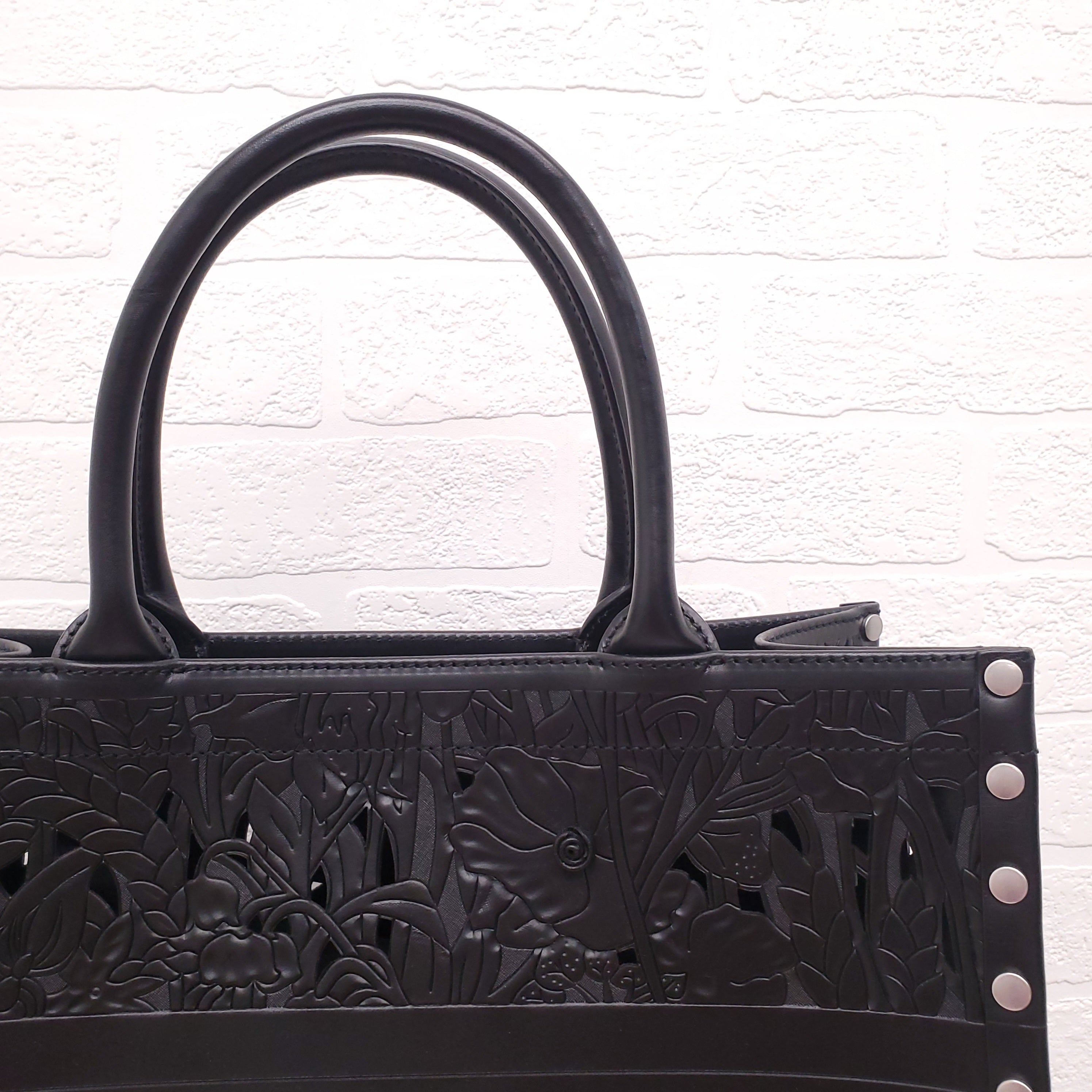 CHRISTIAN DIOR 2020 FLEURS SCULPTED LEATHER LARGE BOOK TOTE