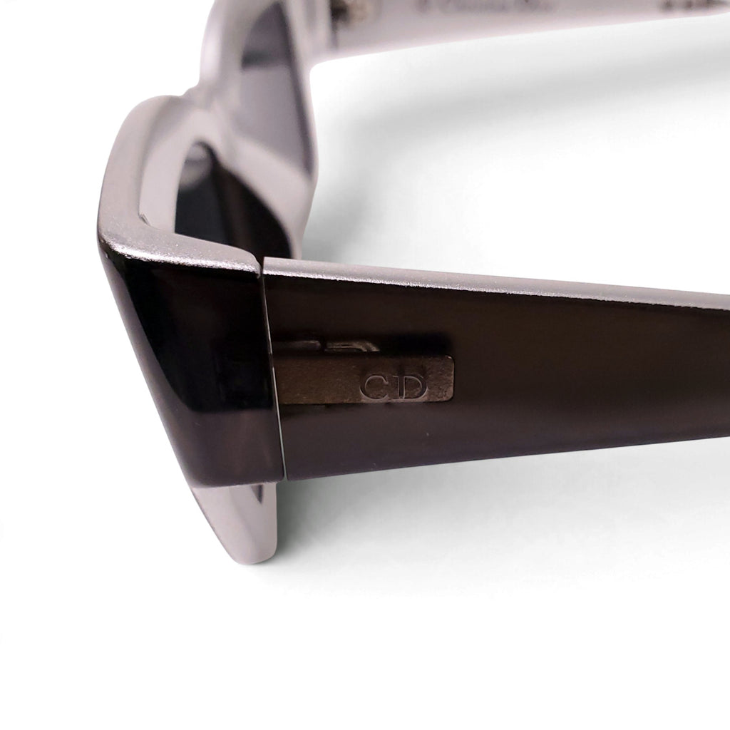 CHRISTIAN DIOR BLACK AND SILVER CATEYE SUNGLASSES