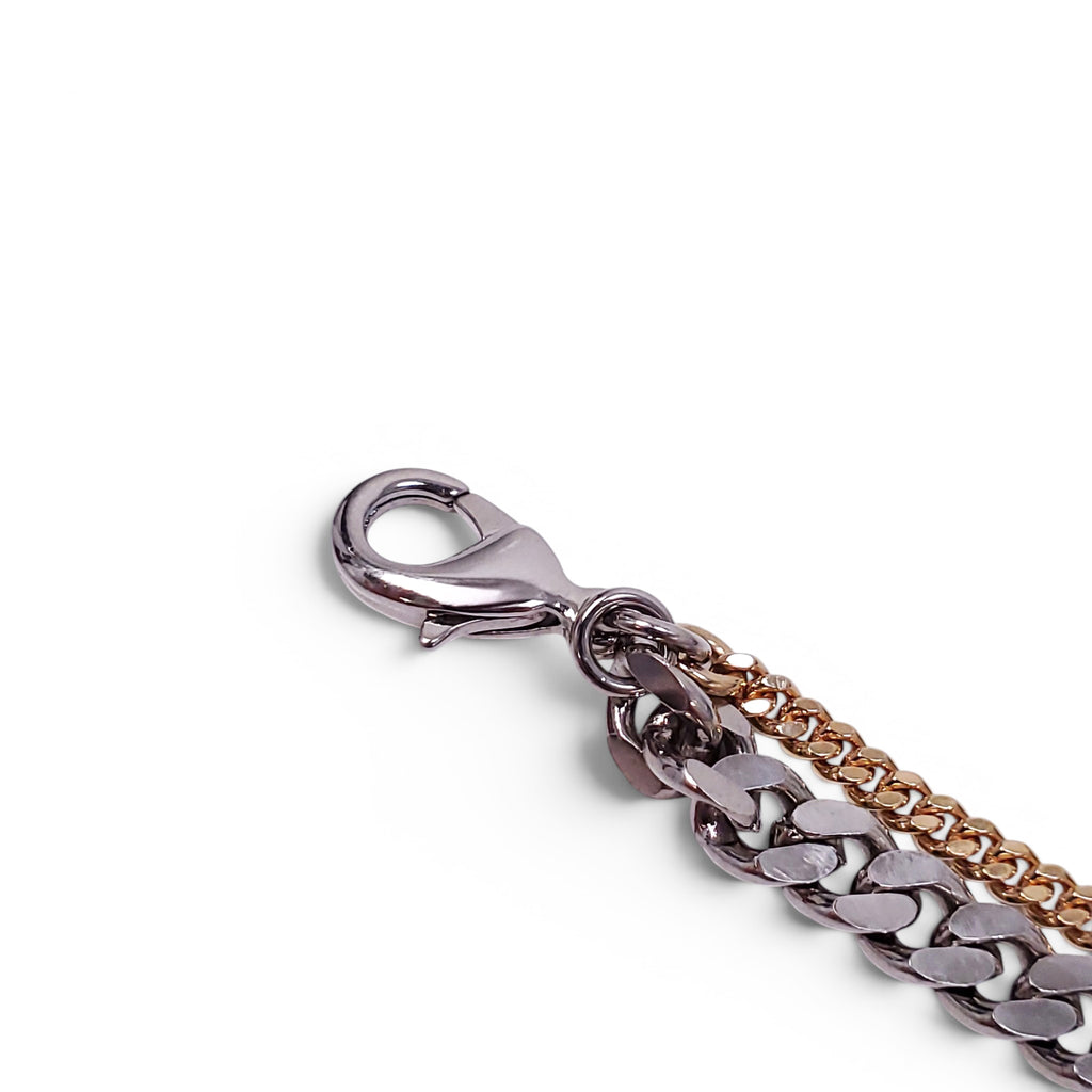 CHRISTIAN DIOR CD LOGO TWO-TONED CHAIN BRACELET