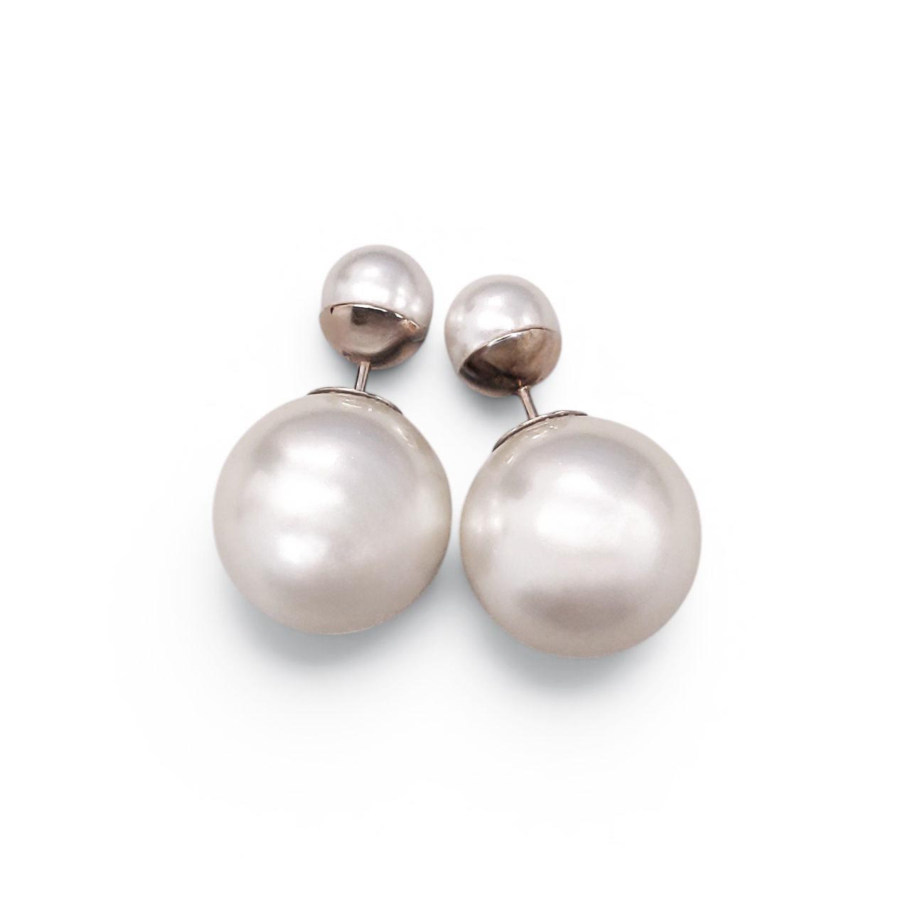 CHRISTIAN DIOR DOUBLE PEARL EARRINGS