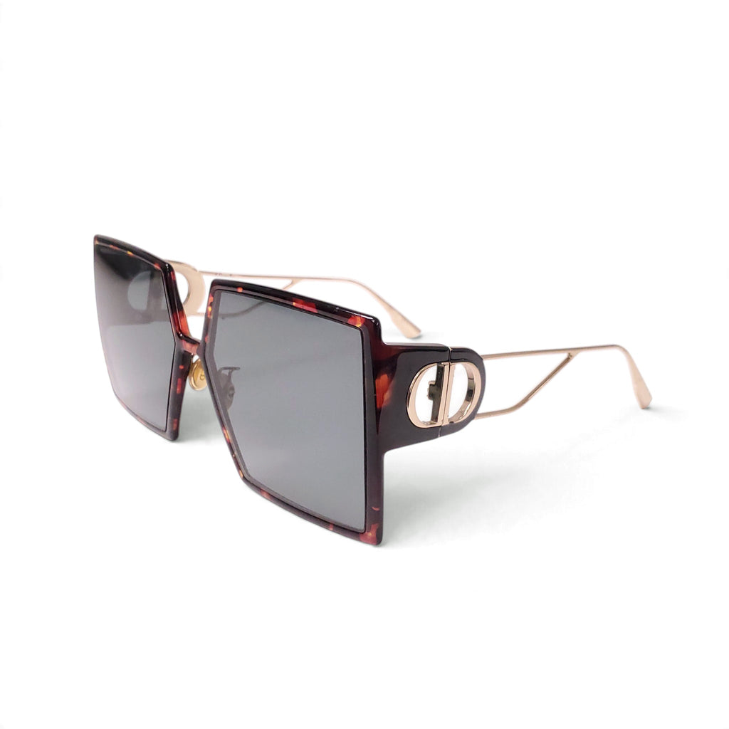CHRISTIAN DIOR LOGO TORTOISE SHELL SUNGLASSES