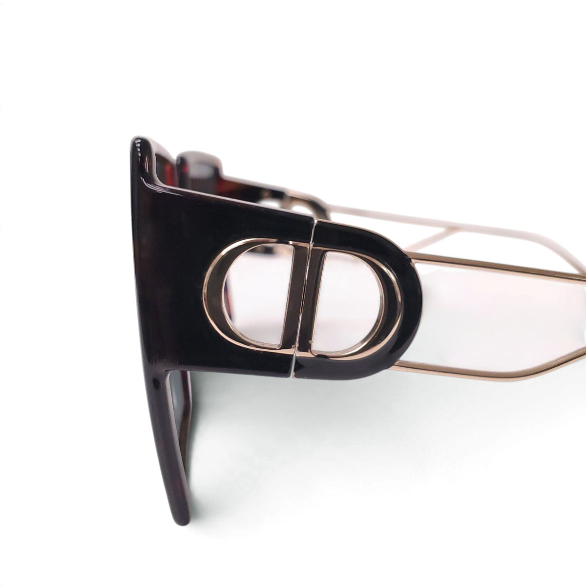 CHRISTIAN DIOR LOGO TORTOISE SHELL SUNGLASSES