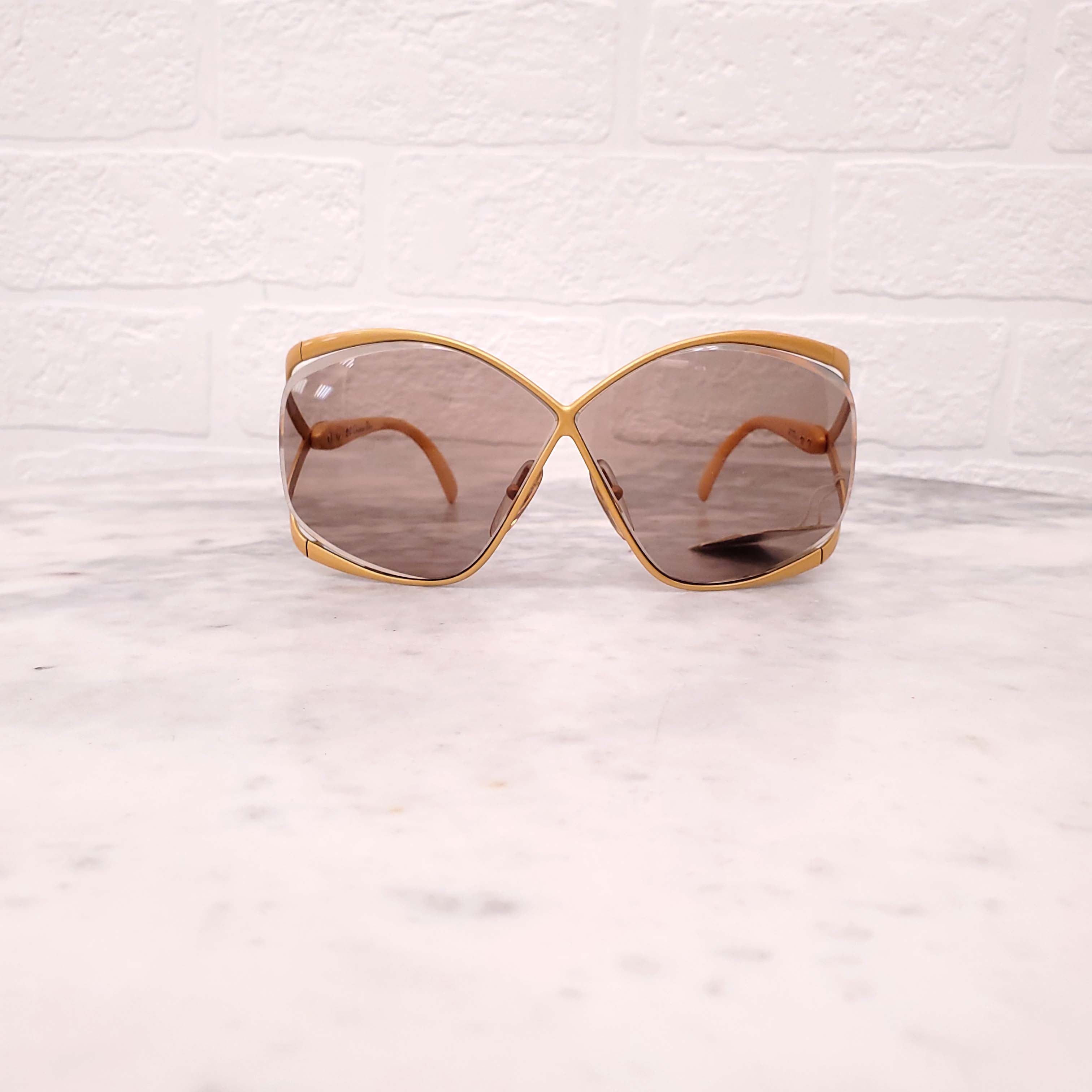 CHRISTIAN DIOR VINTAGE YELLOW BUTTERFLY SUNGLASSES