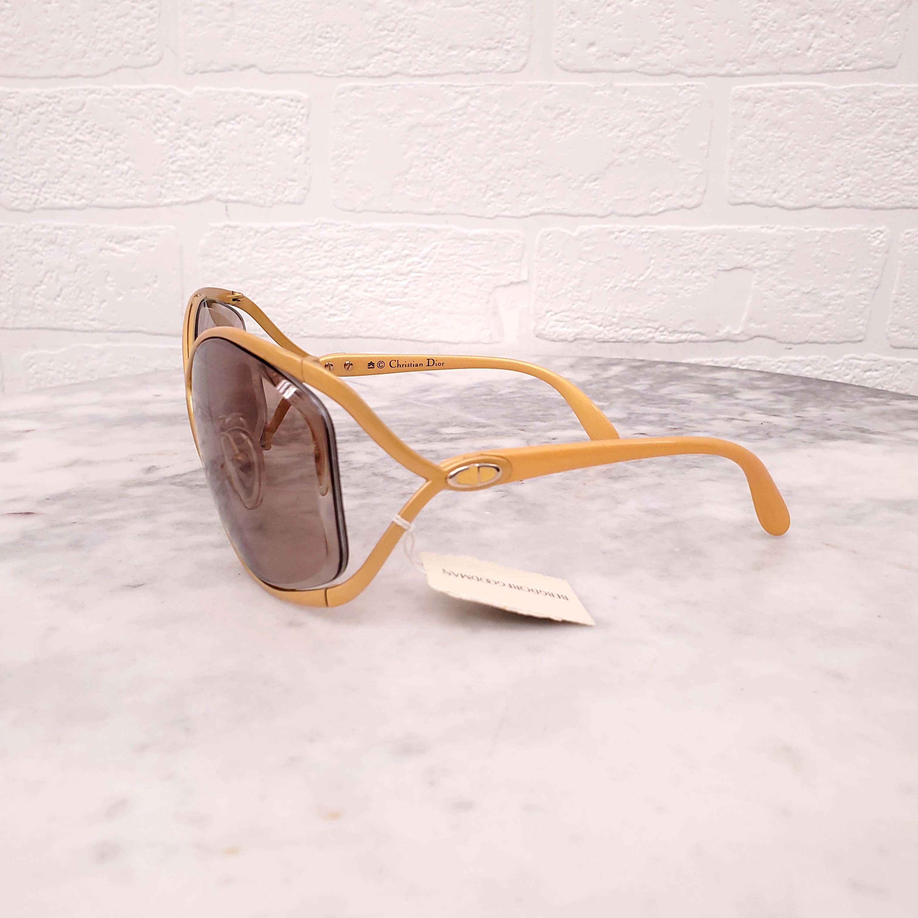 CHRISTIAN DIOR VINTAGE YELLOW BUTTERFLY SUNGLASSES