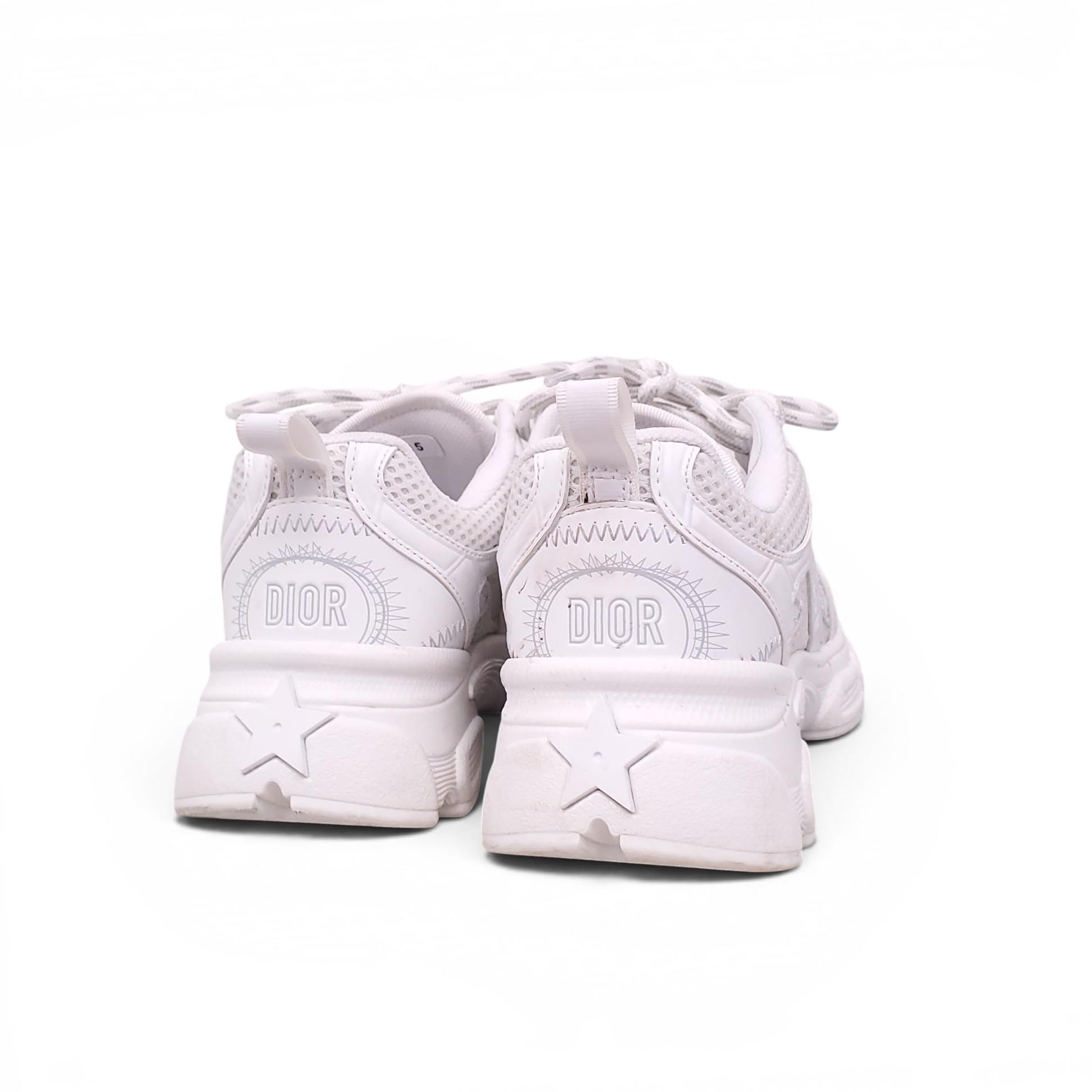 CHRISTIAN DIOR WHITE MESH CHRONO SNEAKERS - SIZE 35