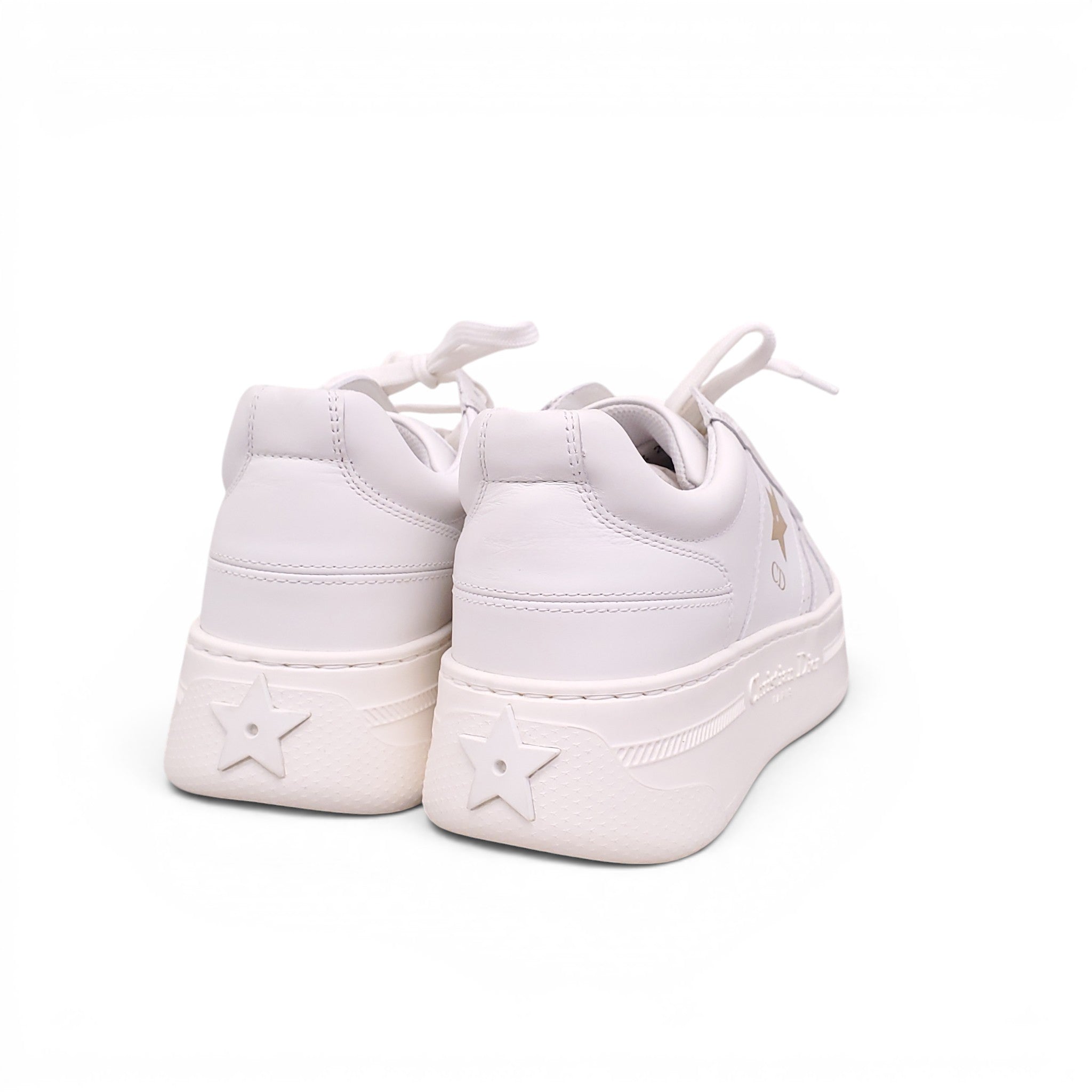 CHRISTIAN DIOR WHITE PLATFORM SNEAKERS - SIZE 37.5