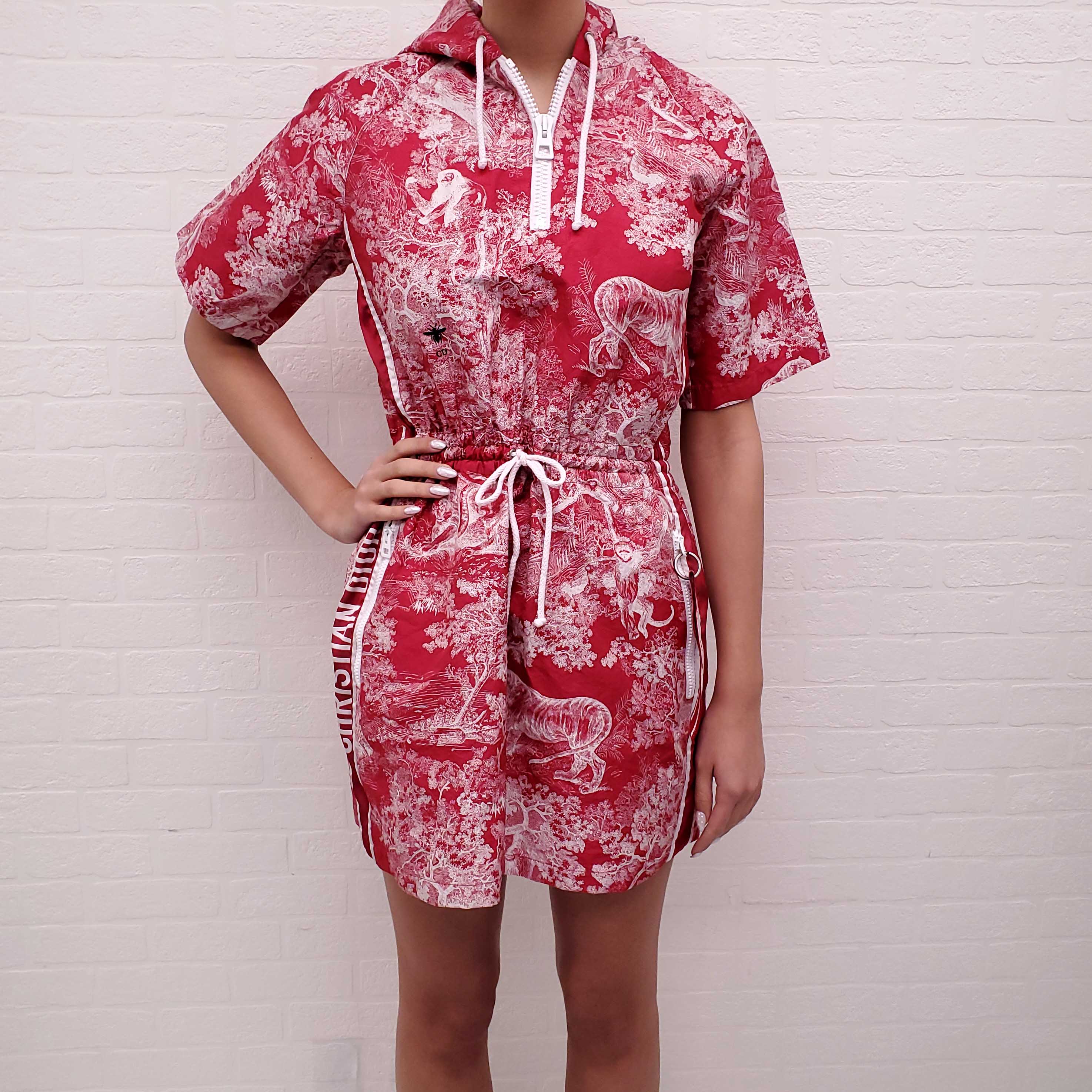 CHRISTIAN DIOR 'DIORIVIERA' HOODED SHORT DRESS - SIZE 6