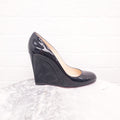 CHRISTIAN LOUBOUTIN BLACK PATENT WEDGES - SIZE 41