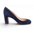 CHRISTIAN LOUBOUTIN NAVY SUEDE HEELS - SIZE 39