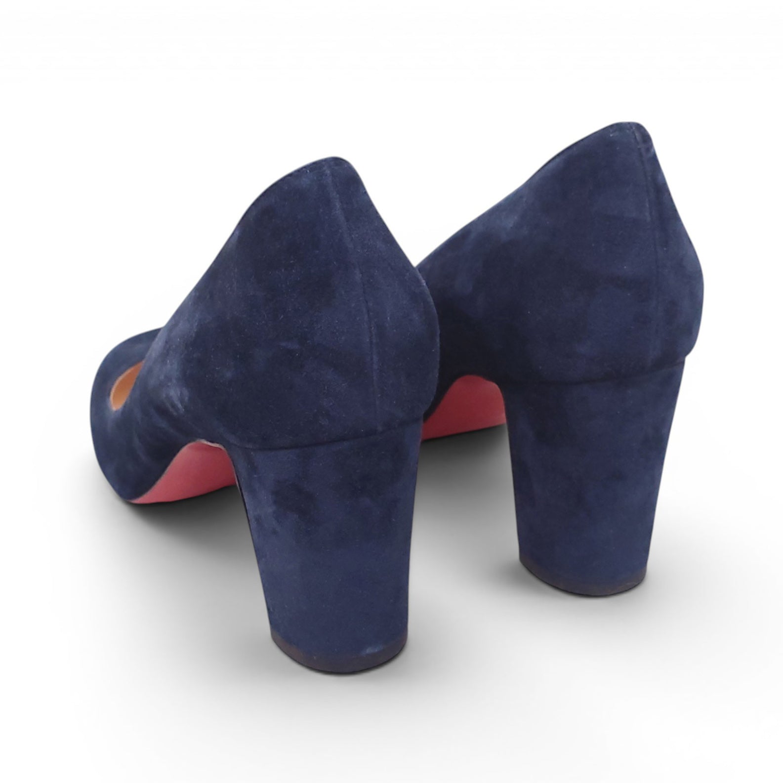 CHRISTIAN LOUBOUTIN NAVY SUEDE HEELS - SIZE 39