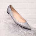 CHRISTIAN LOUBOUTIN SILVER SEQUIN FLATS - SIZE 40