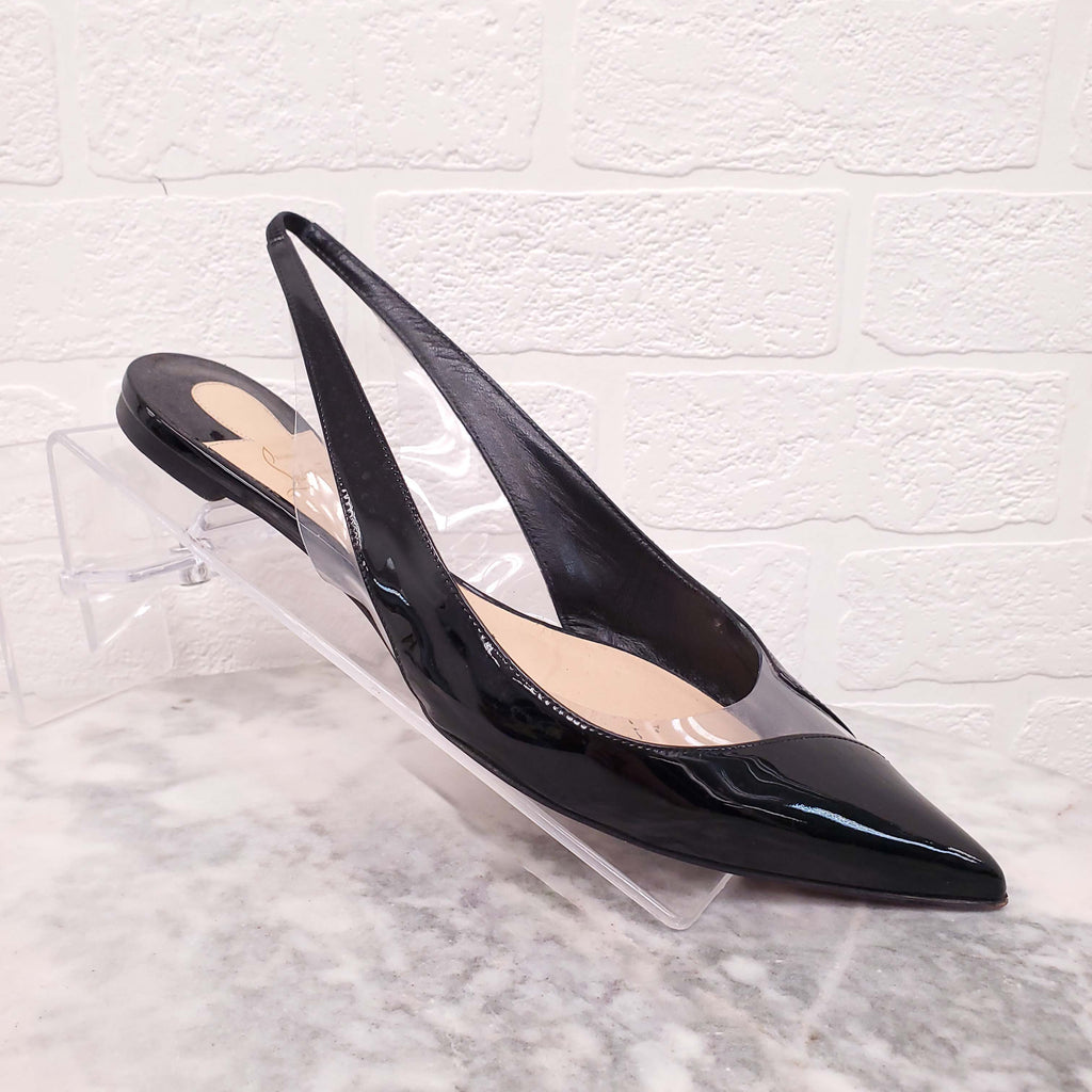 CHRISTIAN LOUBOUTIN SLINGBACK PVC FLATS - SIZE 40