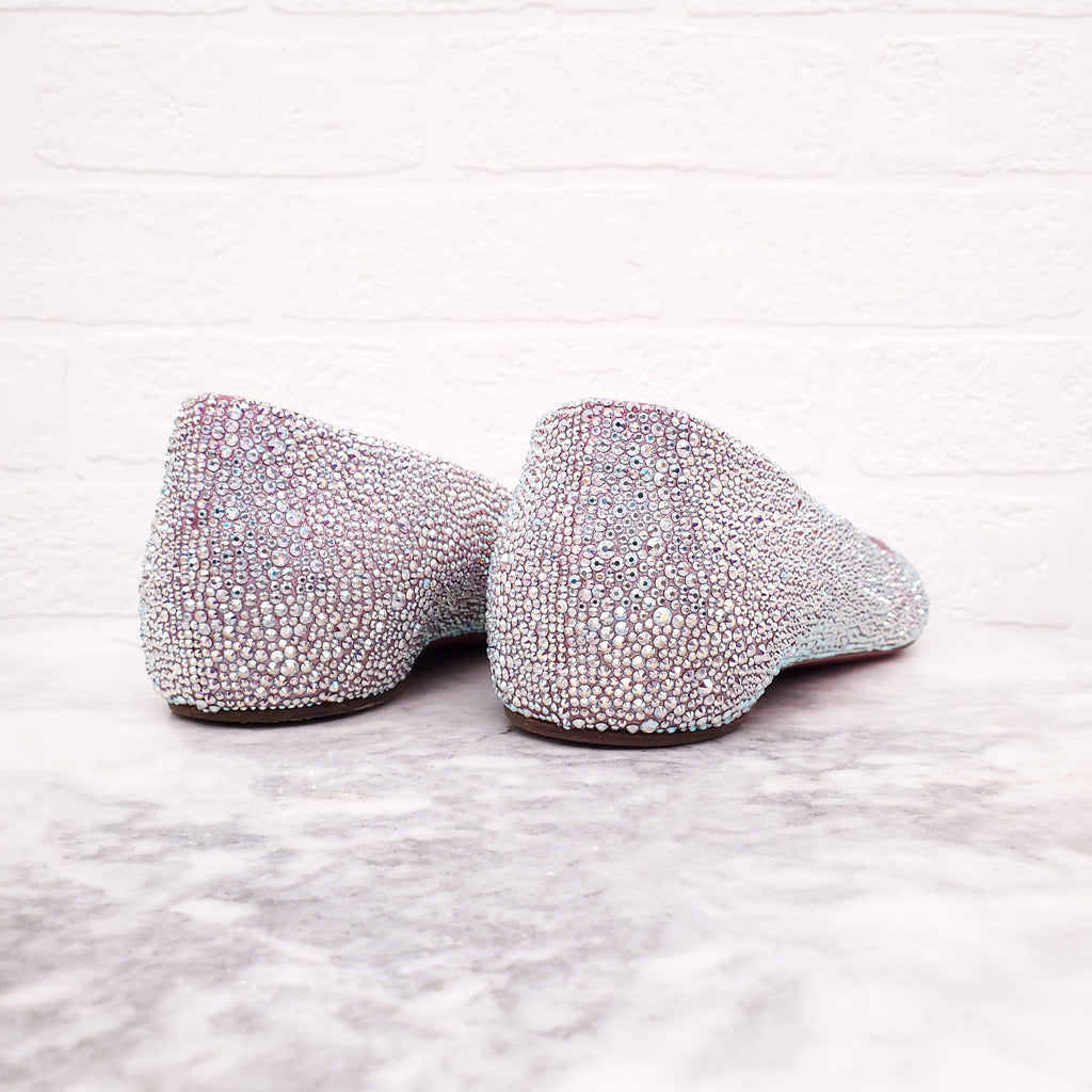 CHRISTIAN LOUBOUTIN SWAROVSKI CRYSTAL FLATS - SIZE 38
