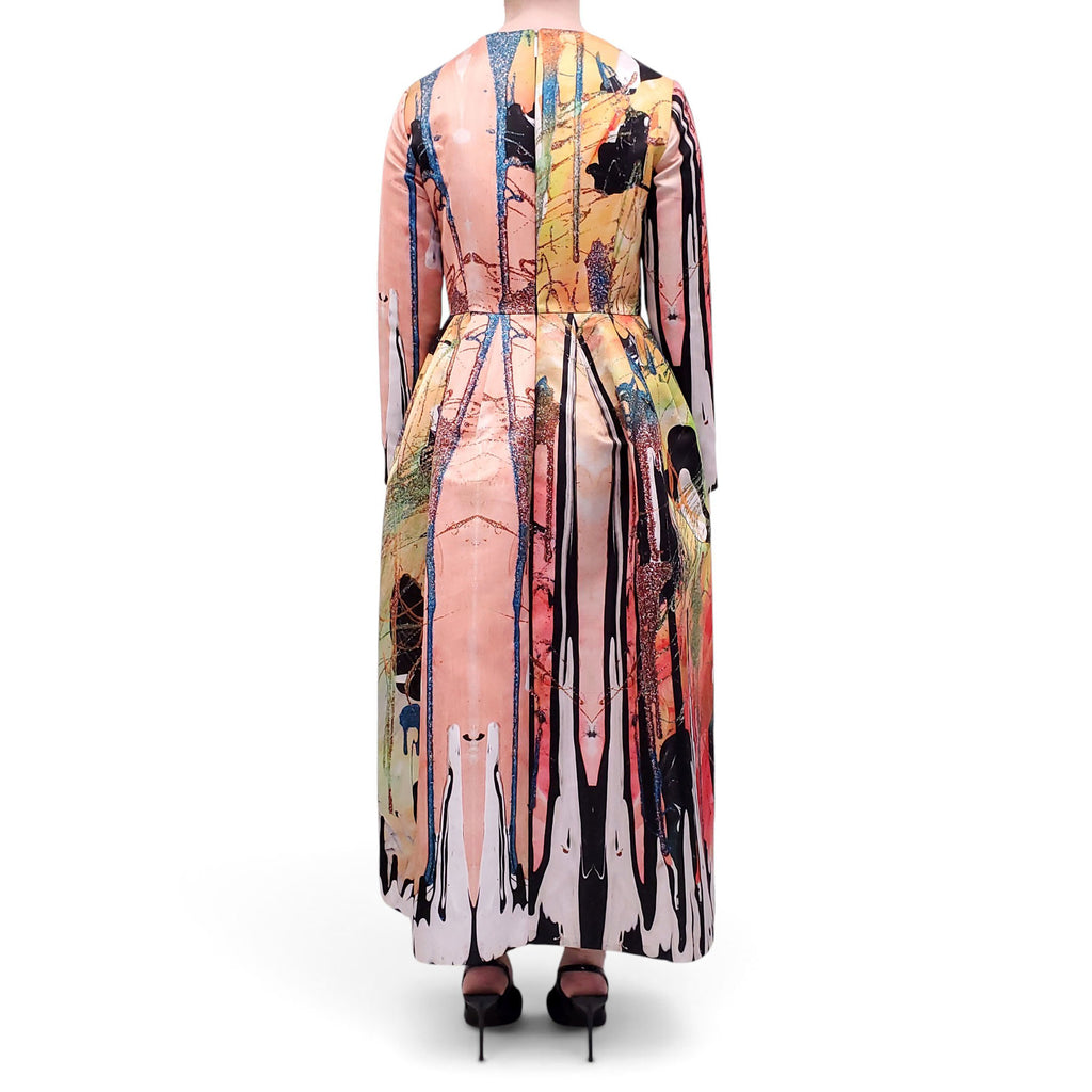 CHRISTOPHER KANE COLOURFUL PRINTED DRESS - SIZE 8