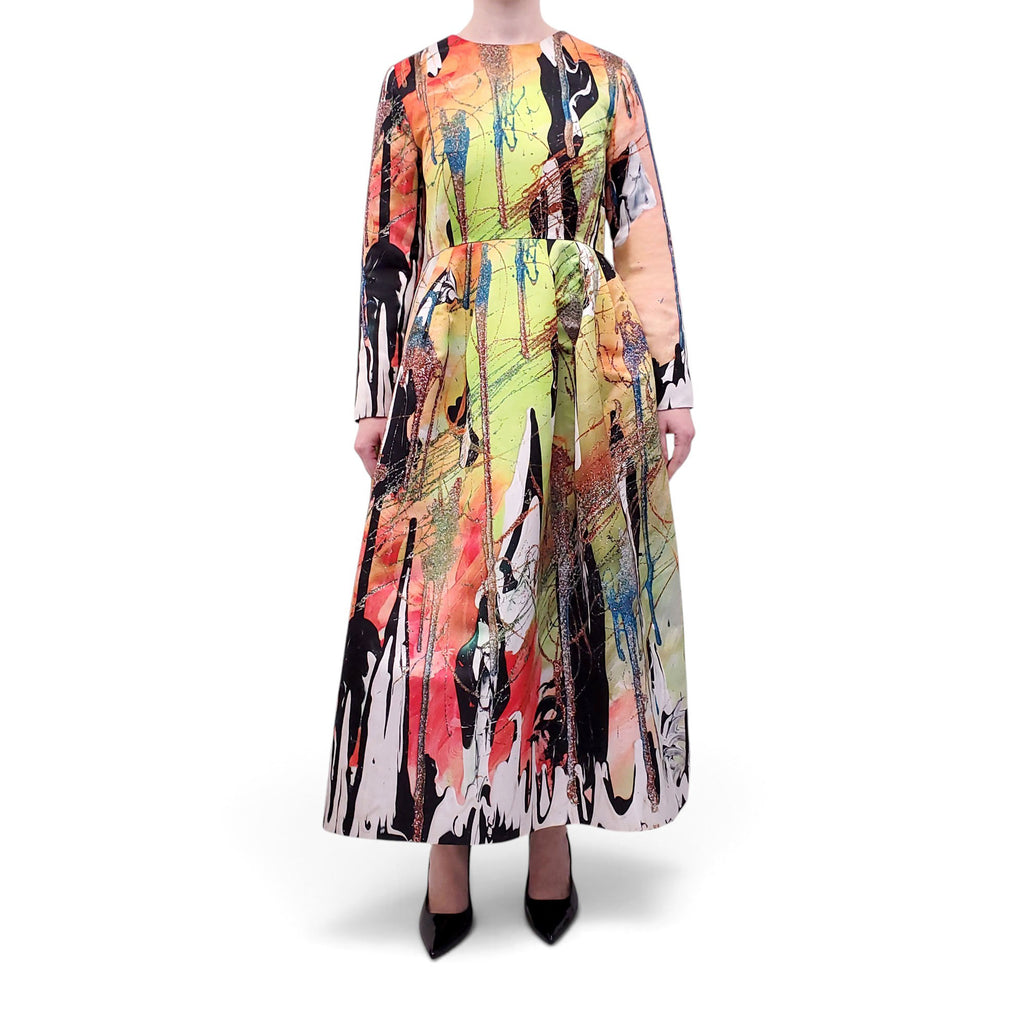 CHRISTOPHER KANE COLOURFUL PRINTED DRESS - SIZE 8