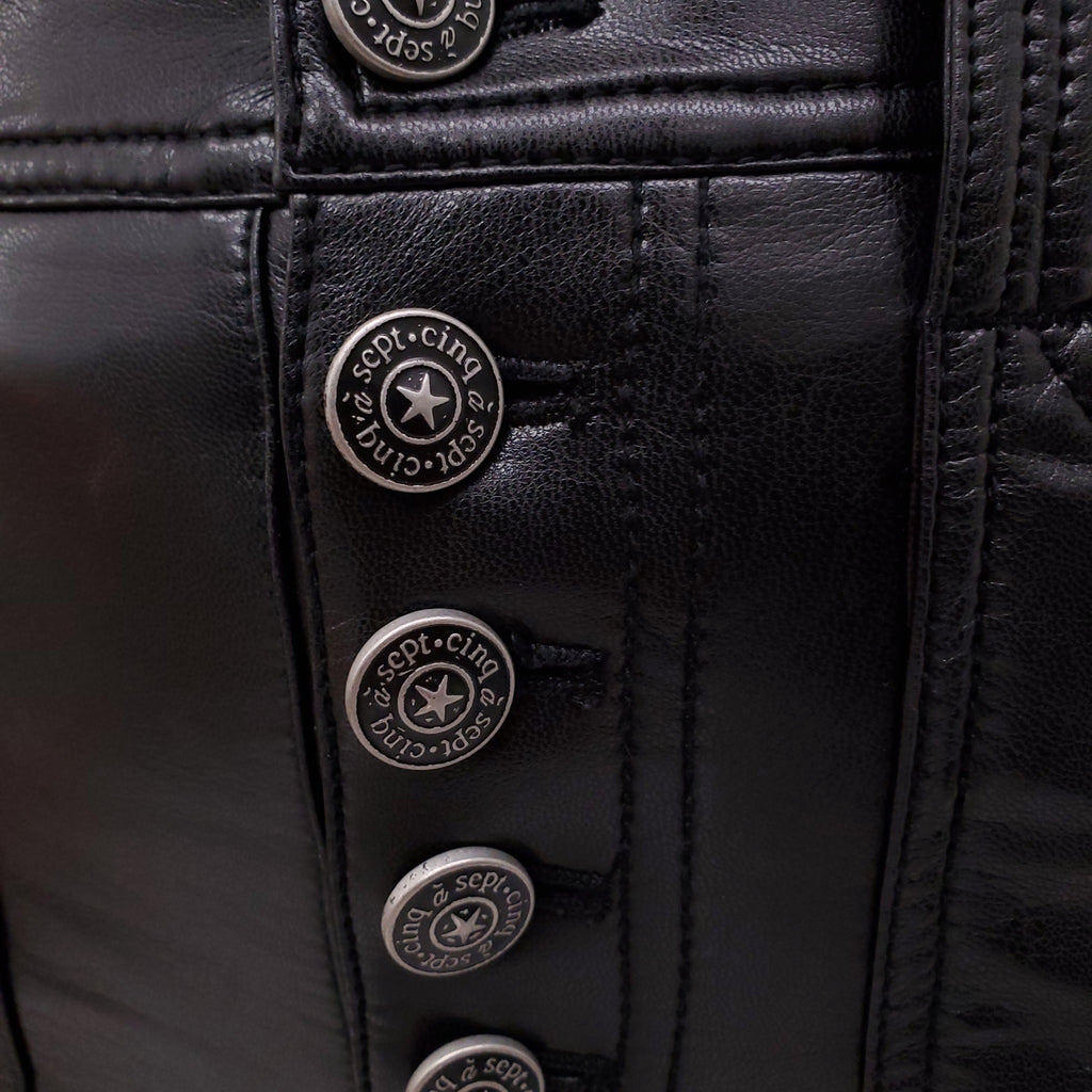 CINQ À SEPT BLACK VEGAN LEATHER PANTS - SIZE 0