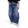 CITIZENS OF HUMANITY BLUE SEMI-DISTRESSED BARREL JEANS - SIZE 30