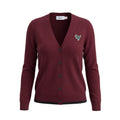 COACH BURGUNDY CASHMERE DINOSAUR CARDIGAN - SIZE L