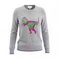 COACH GREY CASHMERE DINOSAUR SWEATER - SIZE M