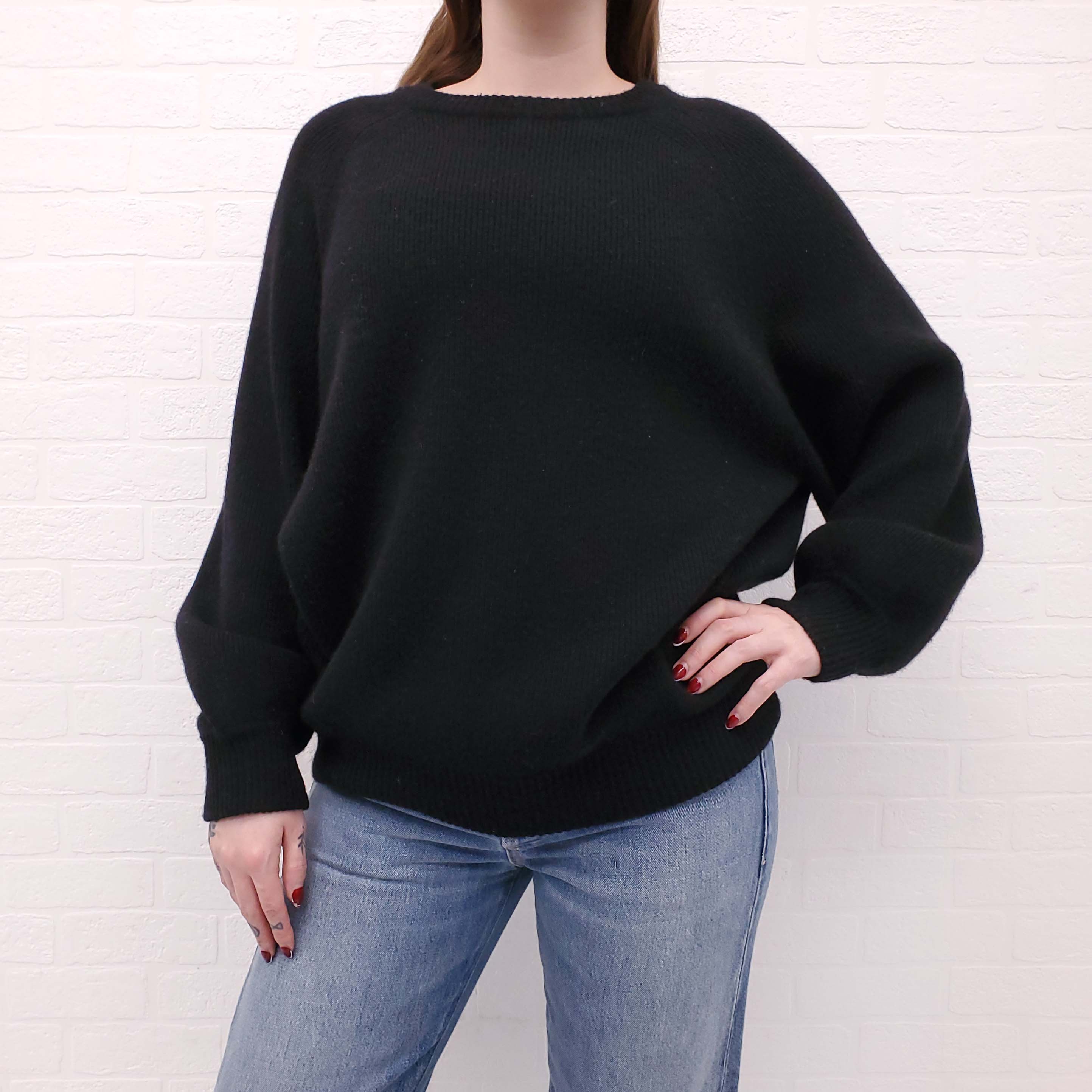 CO CASHMERE BLACK SWEATER - SIZE L