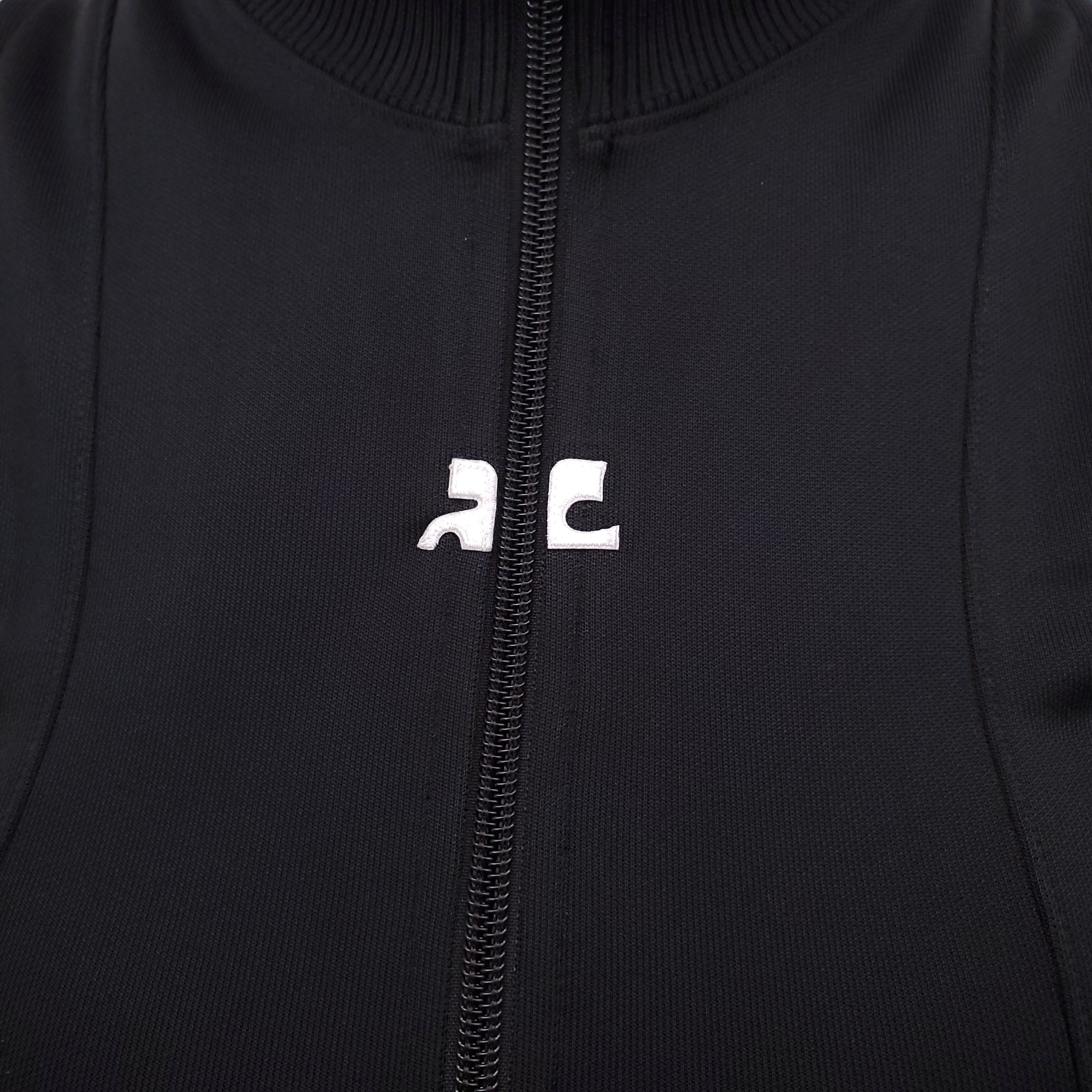 COURRÈGES BLACK INTERLOCK TRACKSUIT DRESS - SIZE M
