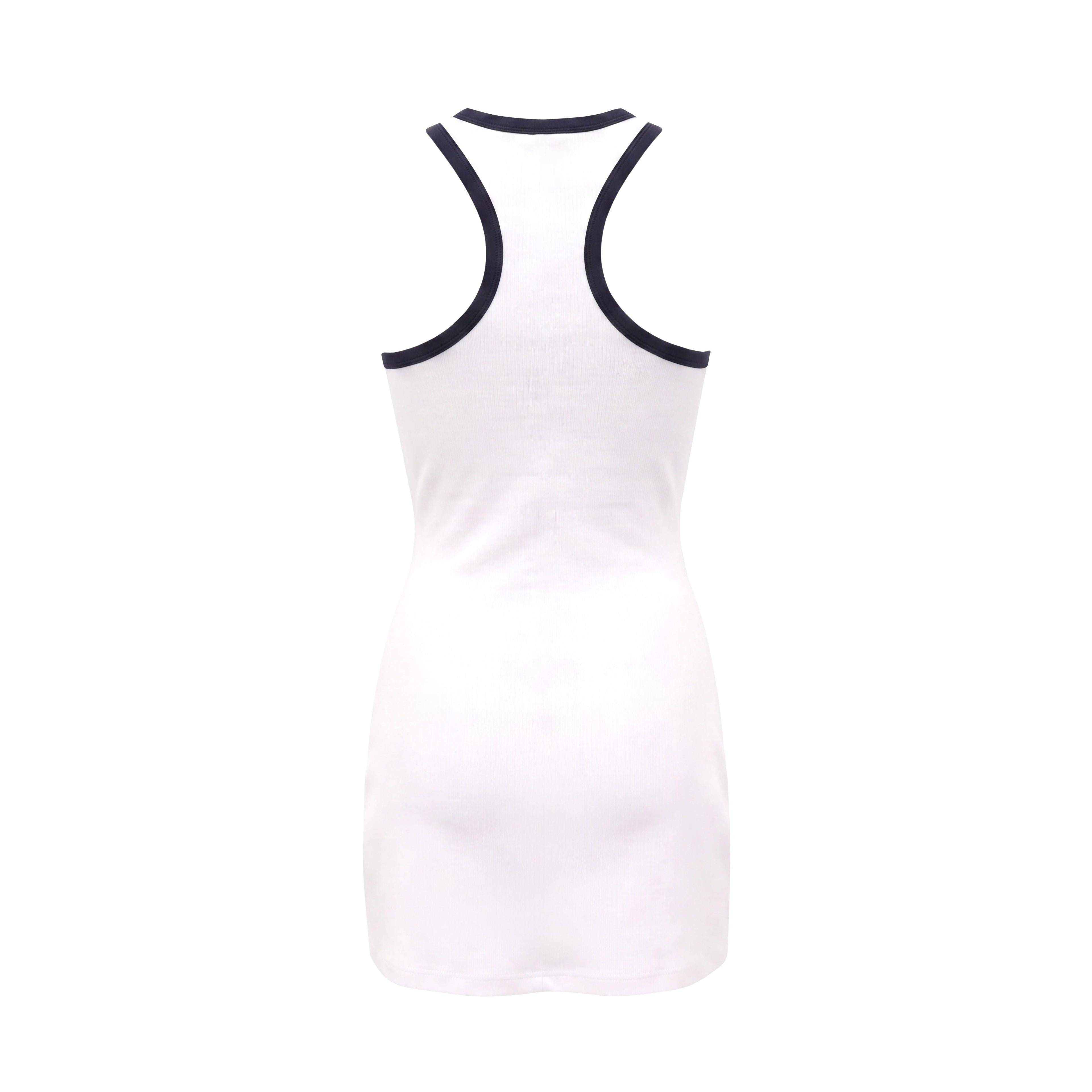 COURRÈGES WHITE CONTRAST SCUBA MINI DRESS - SIZE S