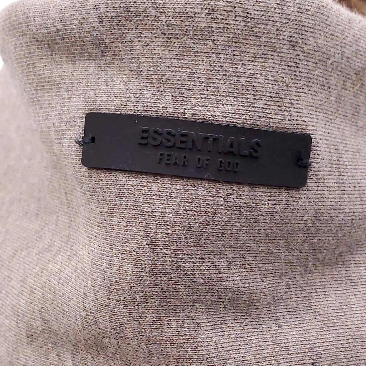 ESSENTIALS TAUPE CROPPED HOODIE - SIZE S