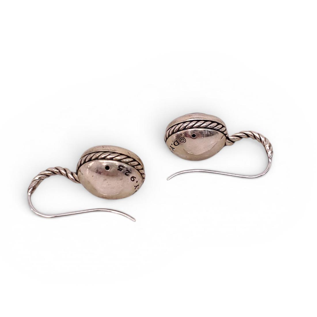 DAVID YURMAN HEMATITE SILVER DROP EARRINGS