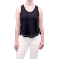 DEREK LAM 10 CROSBY BLACK TANK TOP WITH BEADED HEM DETAIL - SIZE XS