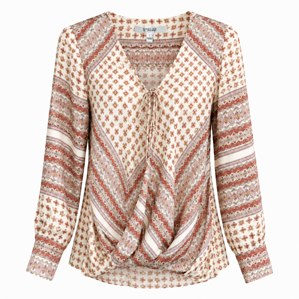 DEREK LAM 10 CROSBY CROSSOVER BLOUSE - SIZE 2