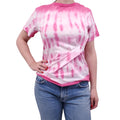 DEREK LAM 10 CROSBY PINK TIE-DYE RUCHED T-SHIRT - SIZE M