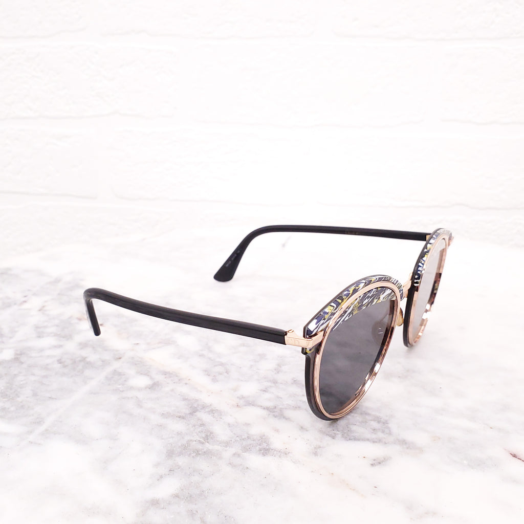 DIOR BLUE AND YELLOW OFFSET SUNGLASSES