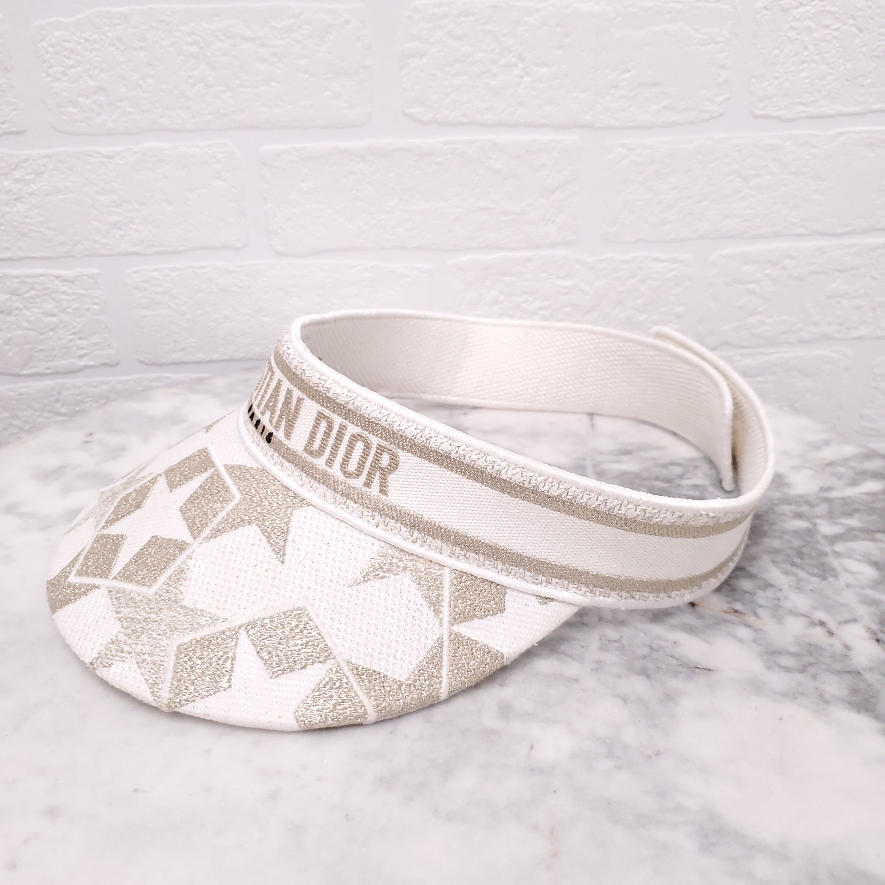DIOR CREAM CANVAS STAR LOGO VISOR