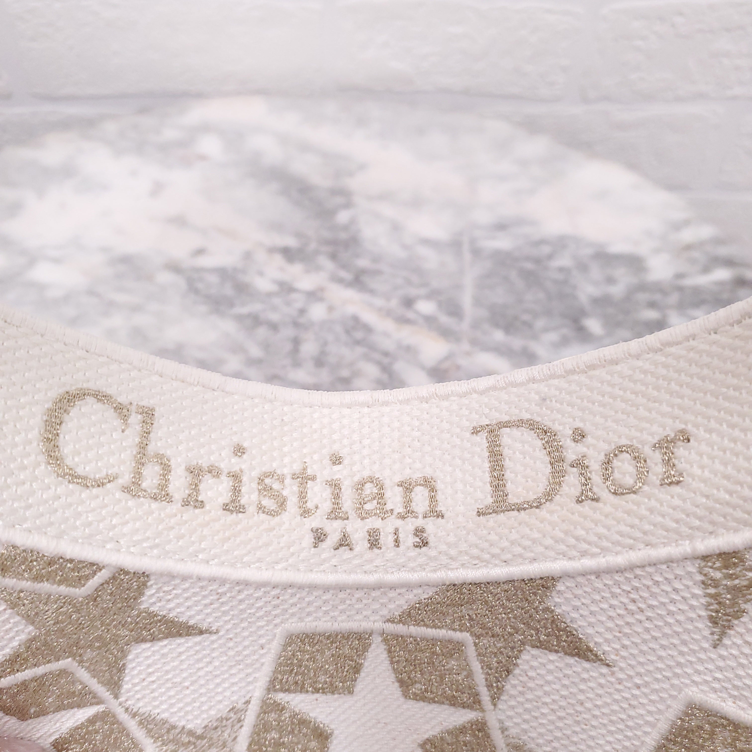 DIOR CREAM CANVAS STAR LOGO VISOR
