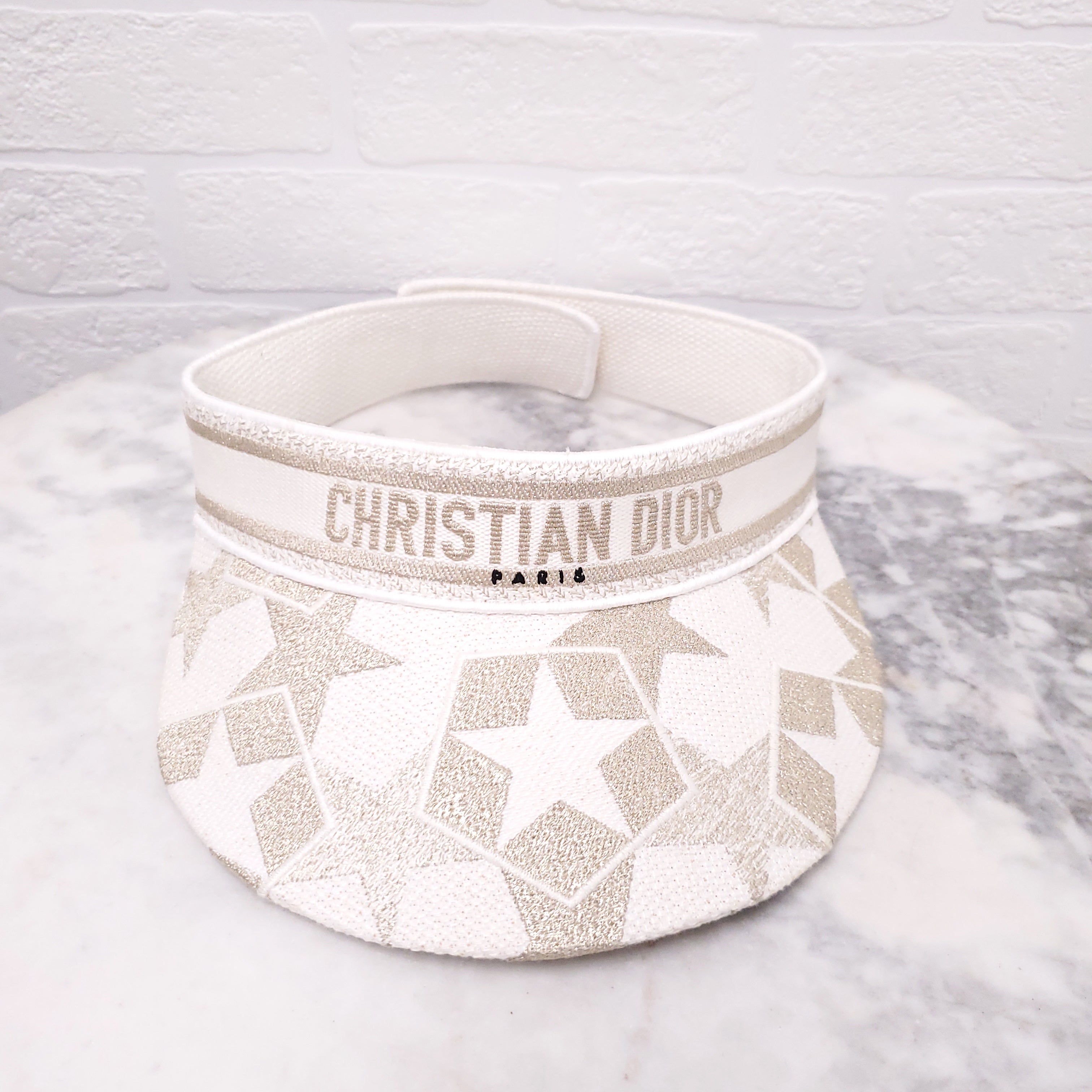 DIOR CREAM CANVAS STAR LOGO VISOR