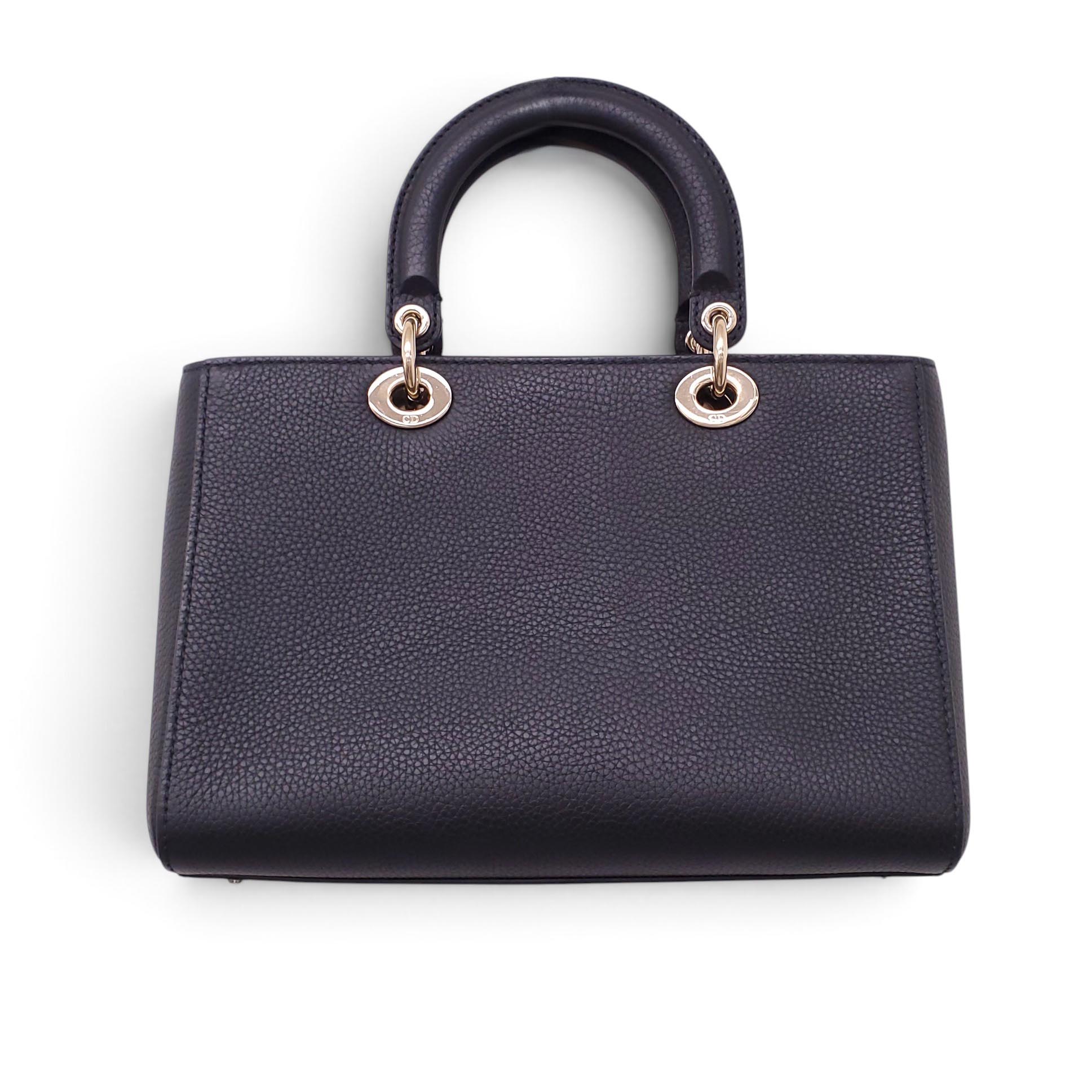 DIOR DIORISSIMO BLACK LEATHER TOTE BAG