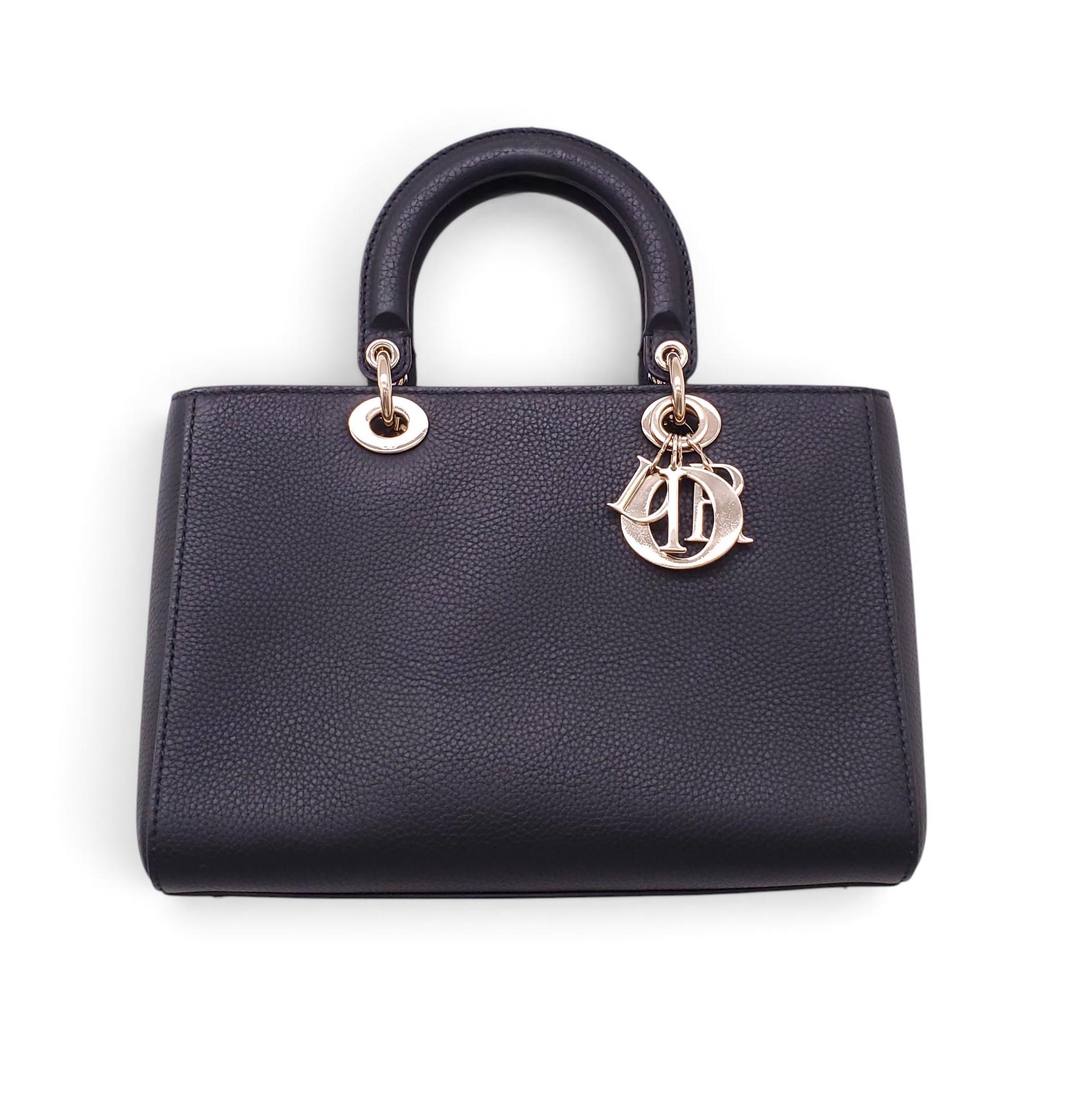 DIOR DIORISSIMO BLACK LEATHER TOTE BAG