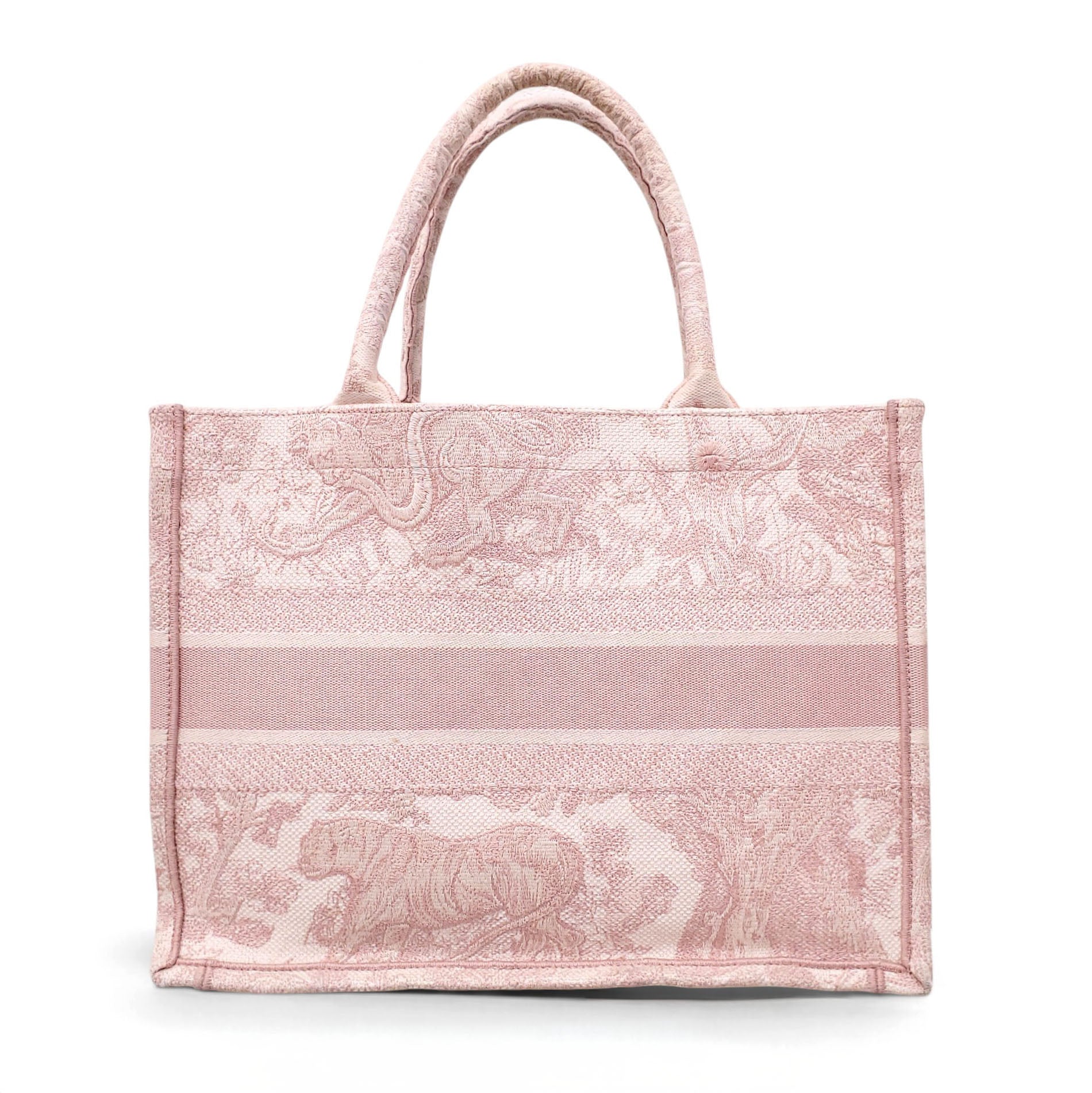 DIOR ECRU AND PINK TOILE DE JOUY BOOK TOTE